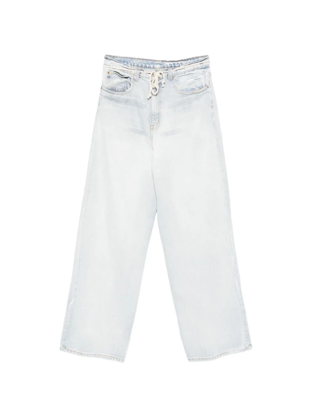 bleached drawstring jeans - 1