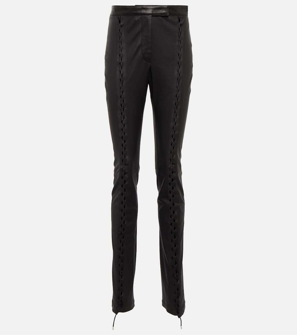 Hinge-seam leather pants - 1