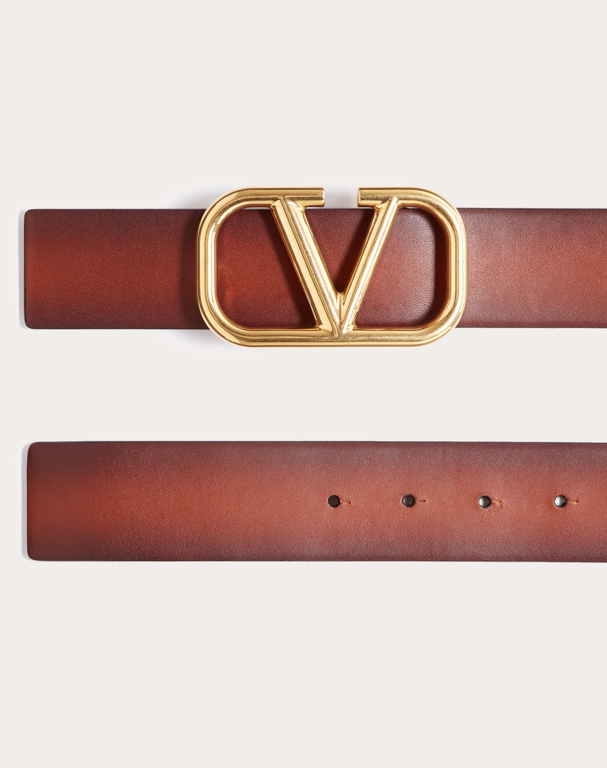 VLOGO SIGNATURE BUFFERED LEATHER BELT - 3