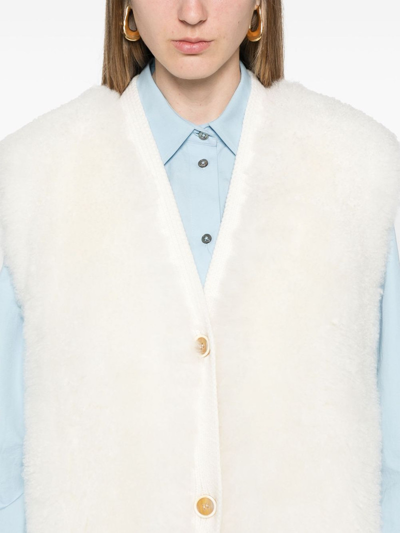 shearling sleeveless cardigan 5