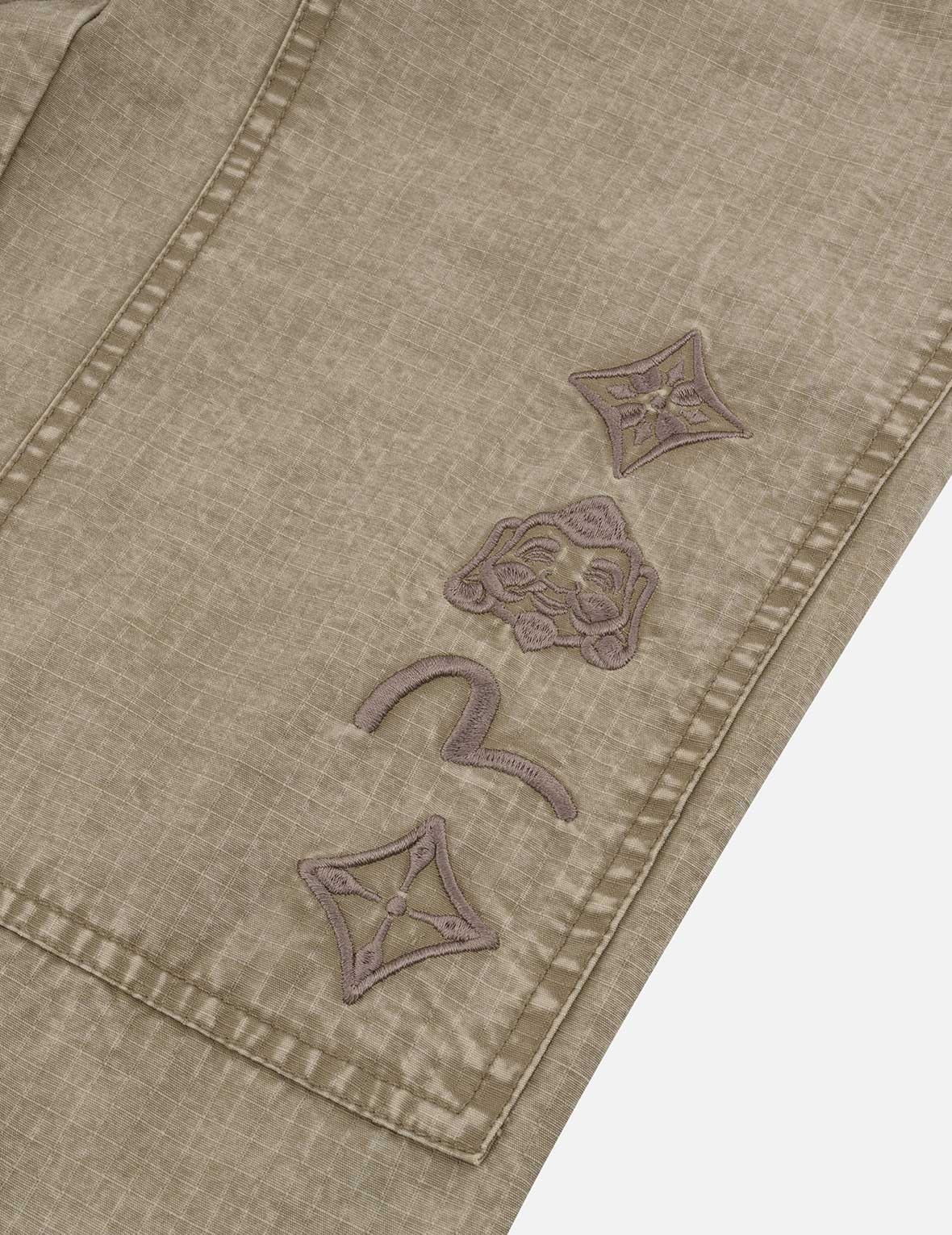 Seagull and Kamon Embroidery Straight Fit Woven Joggers - 6