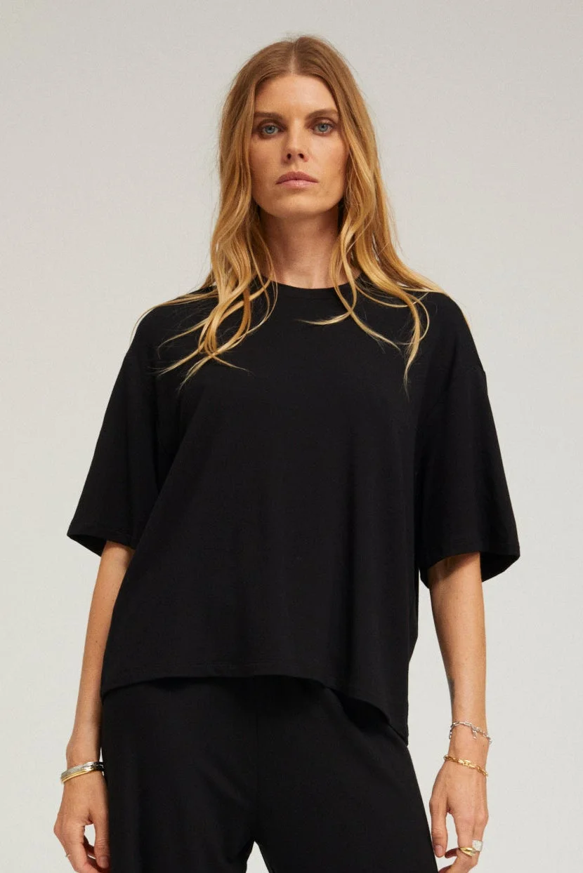 VISCOSE JERSEY BOXY TEE - 1