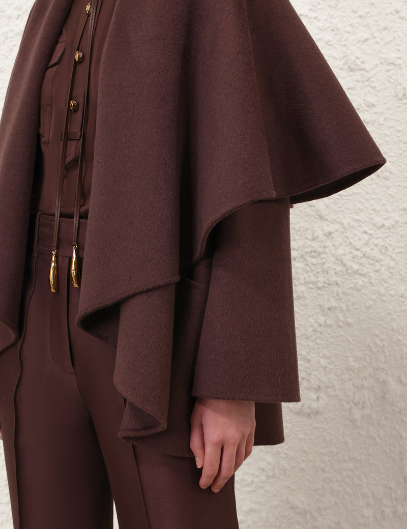 LUNA WOOL TIE NECK CAPE 5
