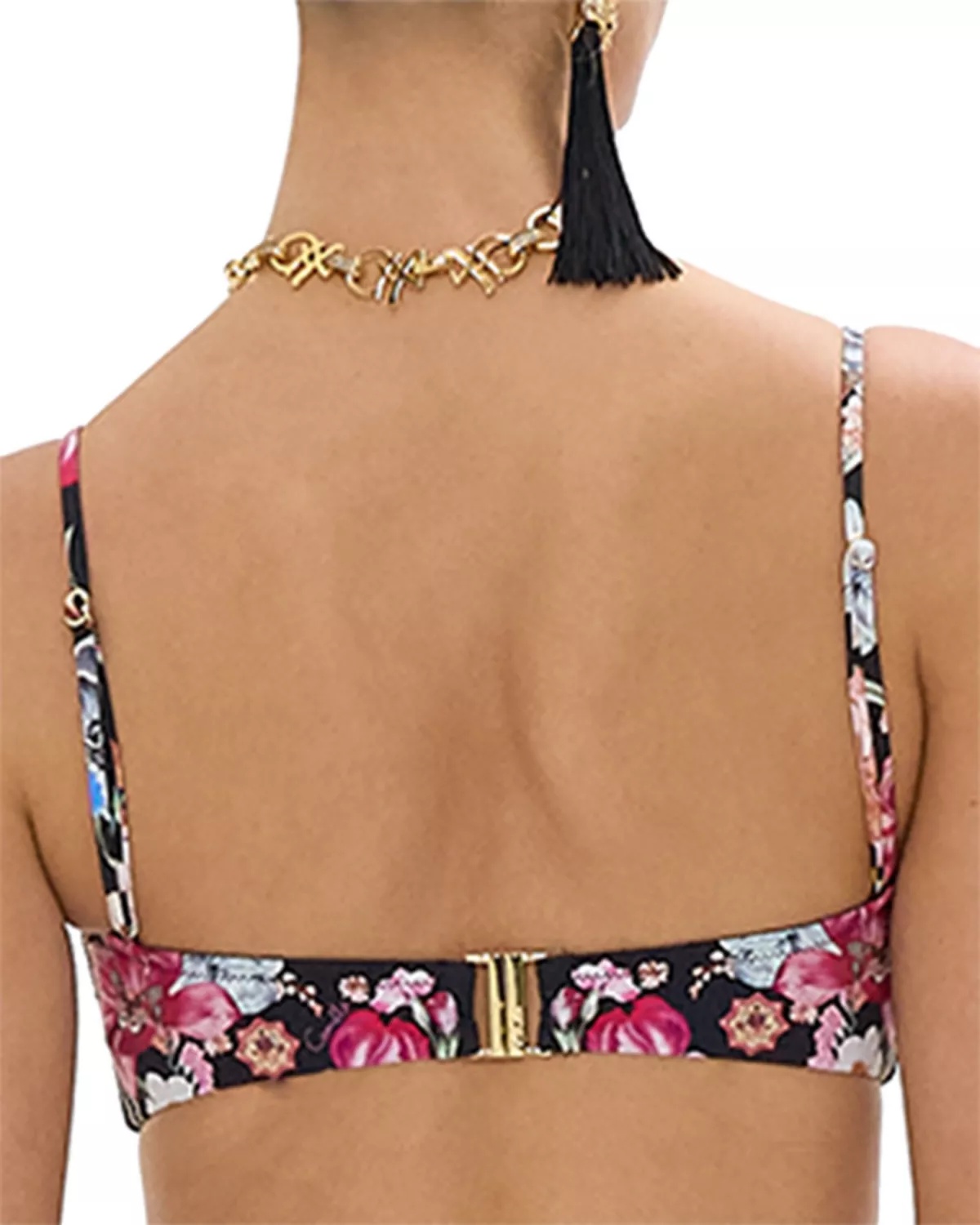 Floral Print Bandeau Bikini Top - 2