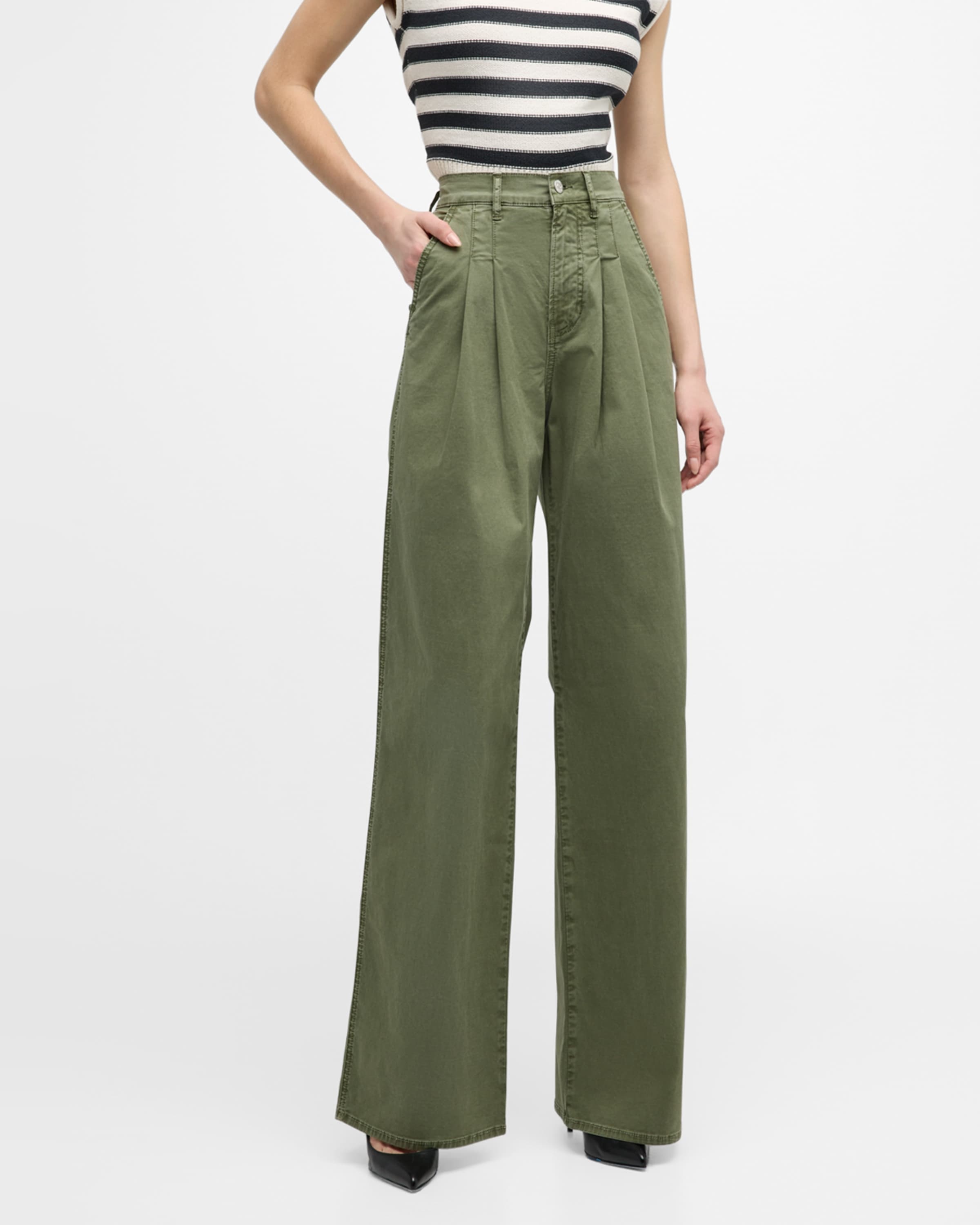 Mia Pleated Wide-Leg Jeans - 2