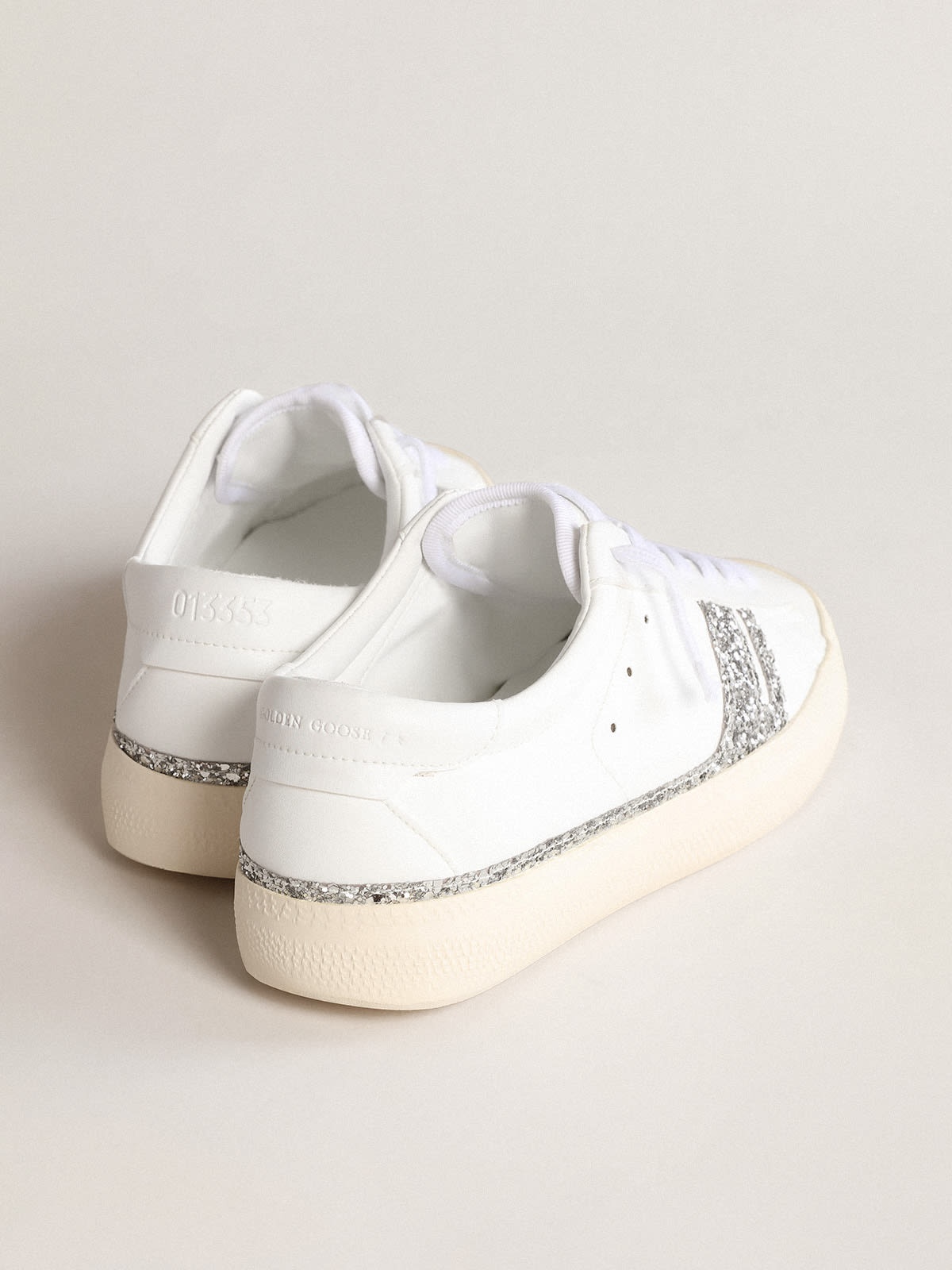Yatay Model 1B sustainable sneakers with white bio-based upper and silver recycled glitter Y - 4