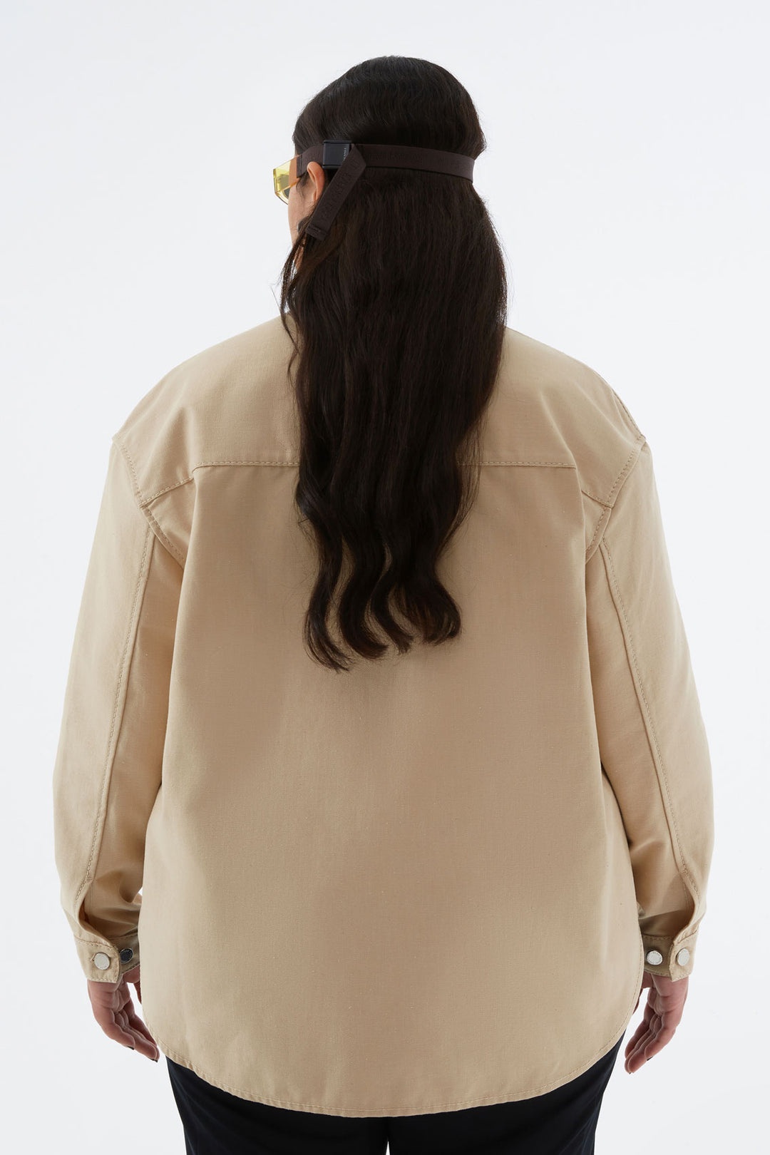 BEIGE DENIM OVER SHIRT - 4