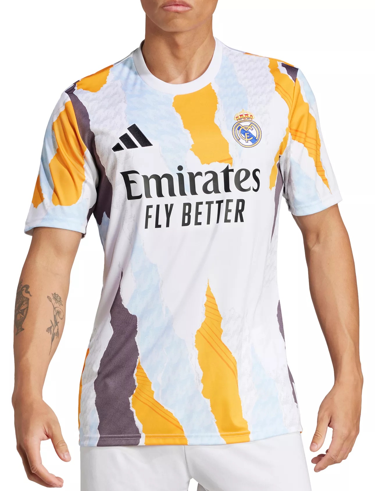 adidas Adult Real Madrid 2024 White Prematch Jersey - 1