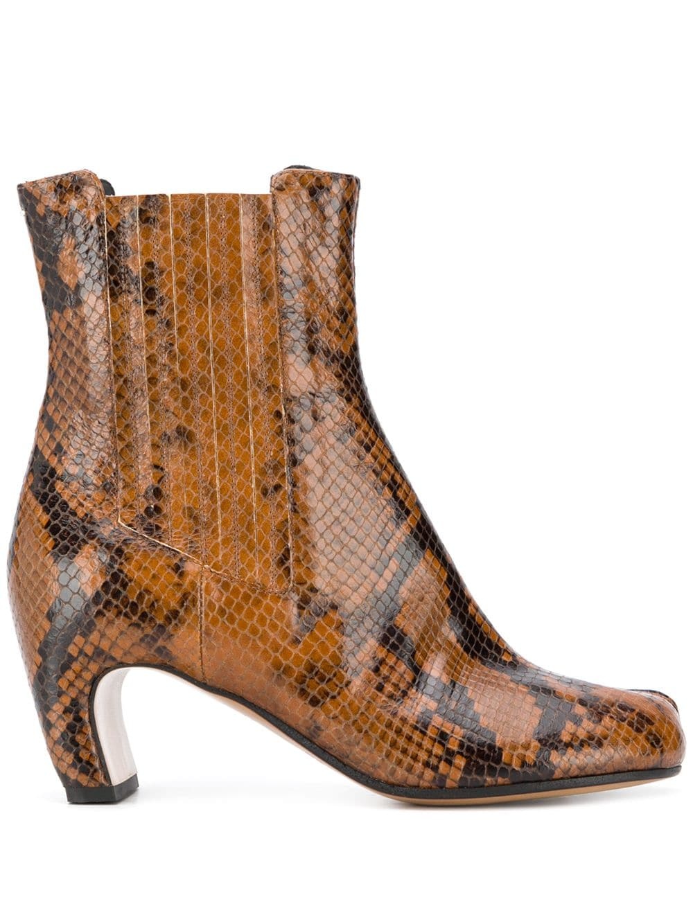 Tabi toe snakeskin effect boots - 1