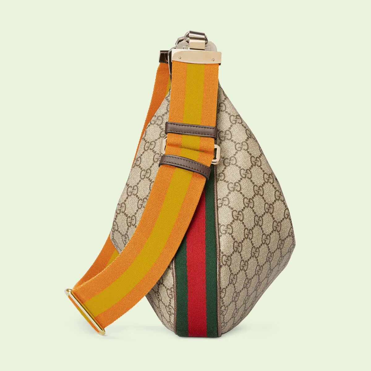 GUCCI Attache large textured leather-trimmed coated-canvas shoulder bag