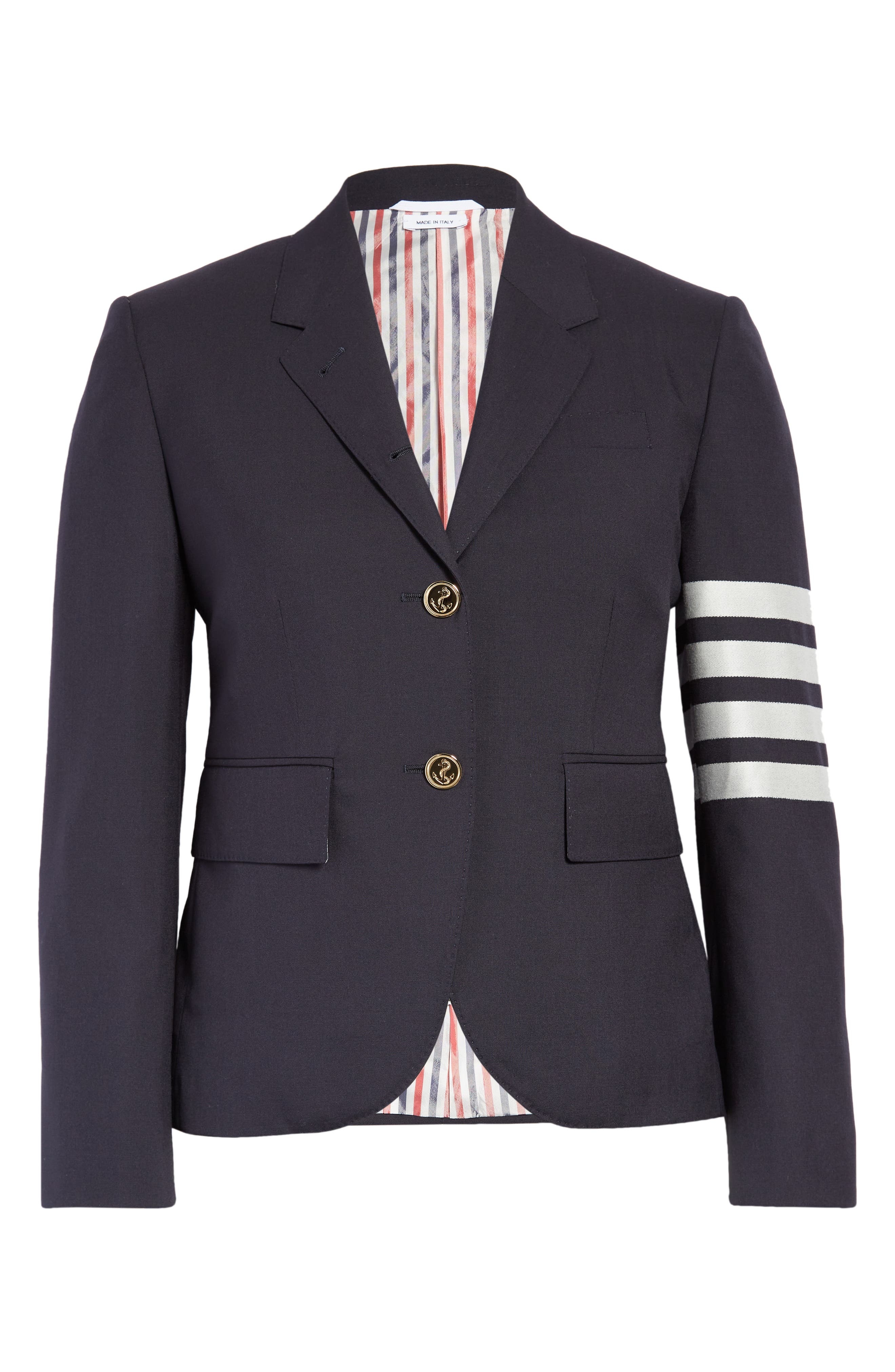 Stripe High Armhole Wool Sport Coat - 7