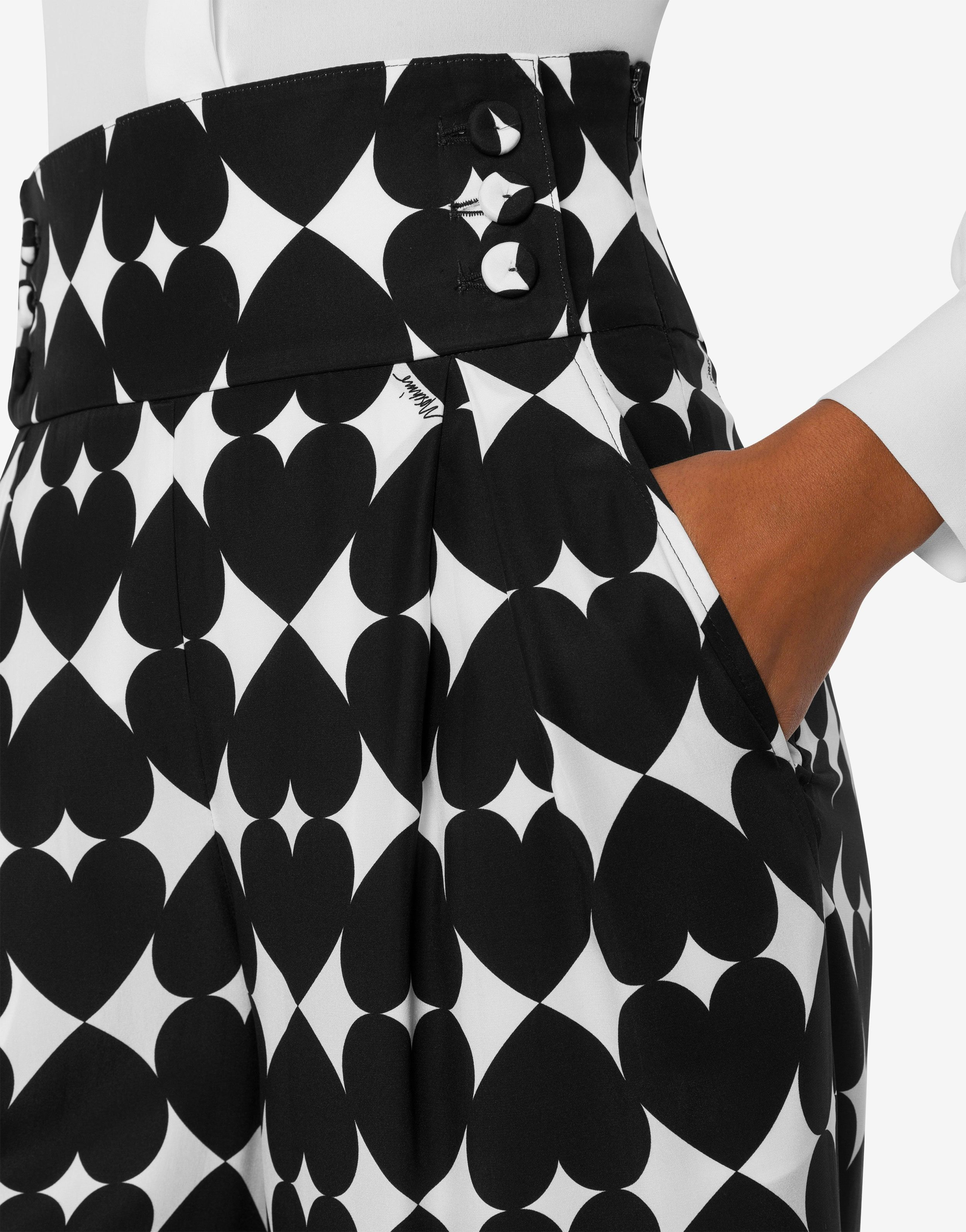 OPTICAL HEART PRINT TROUSERS - 4