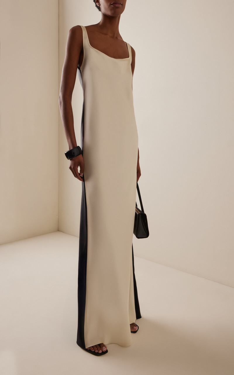 BEVZA Duality Two-Tone Satin Maxi Dress multi outlook
