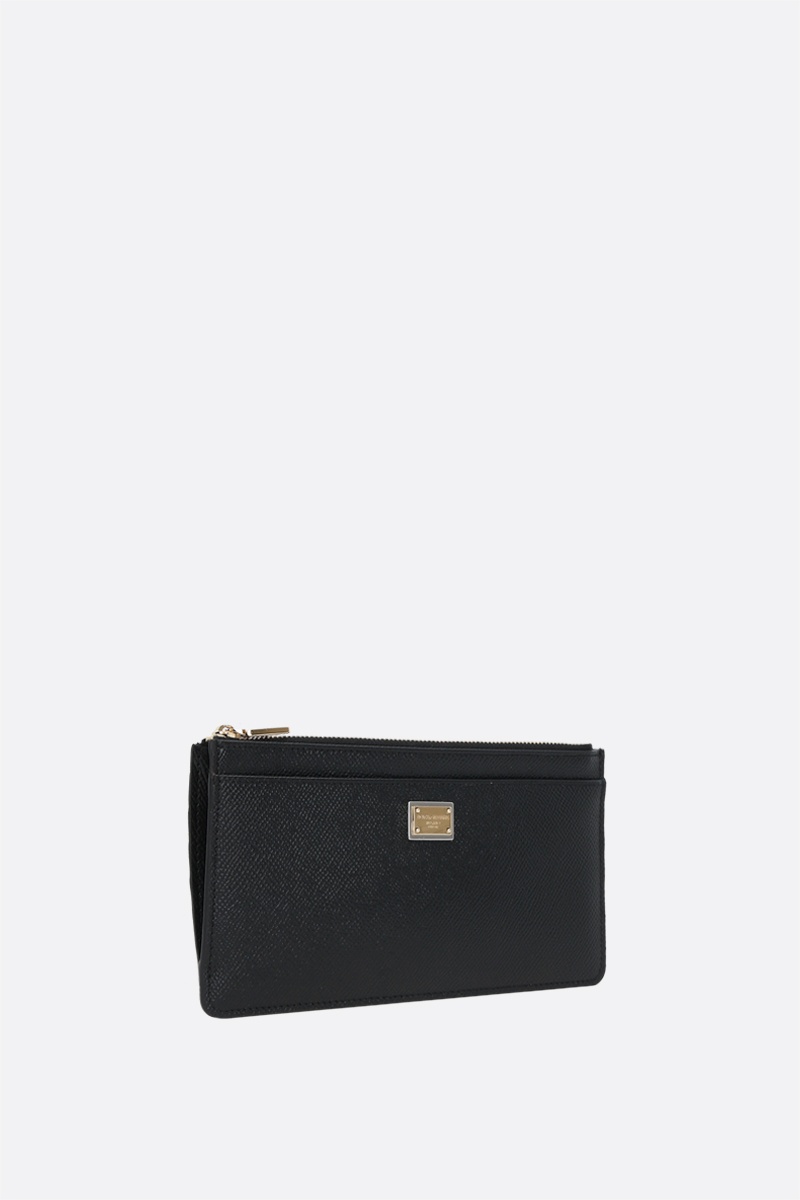 LOGO-DETAILED DAUPHINE LEATHER CARD CASE - 2