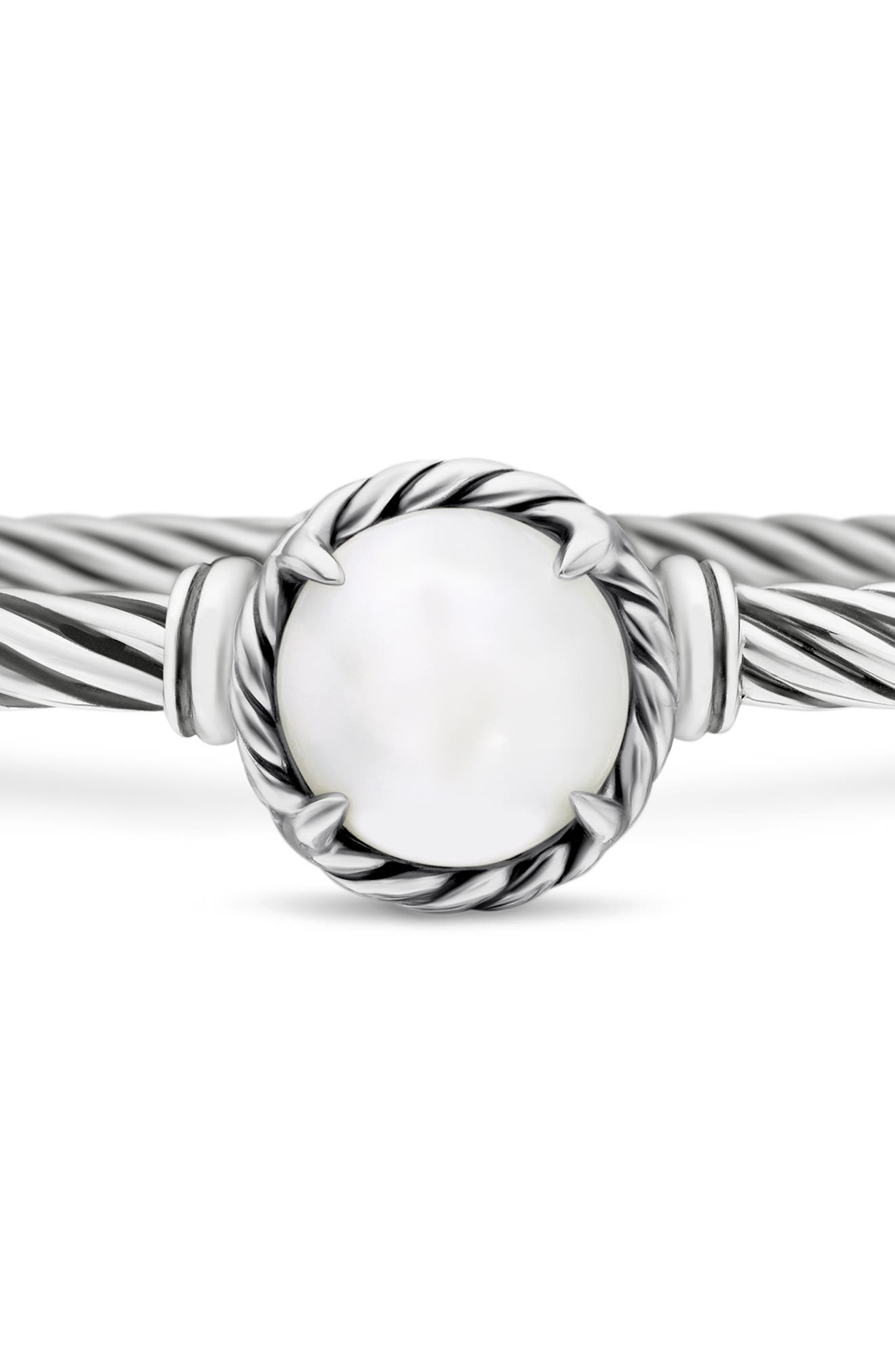 David Yurman Petite Chatelaine® Bracelet in Sterling Silver with Semiprecious Stone, 3mm in Pearl at - 4