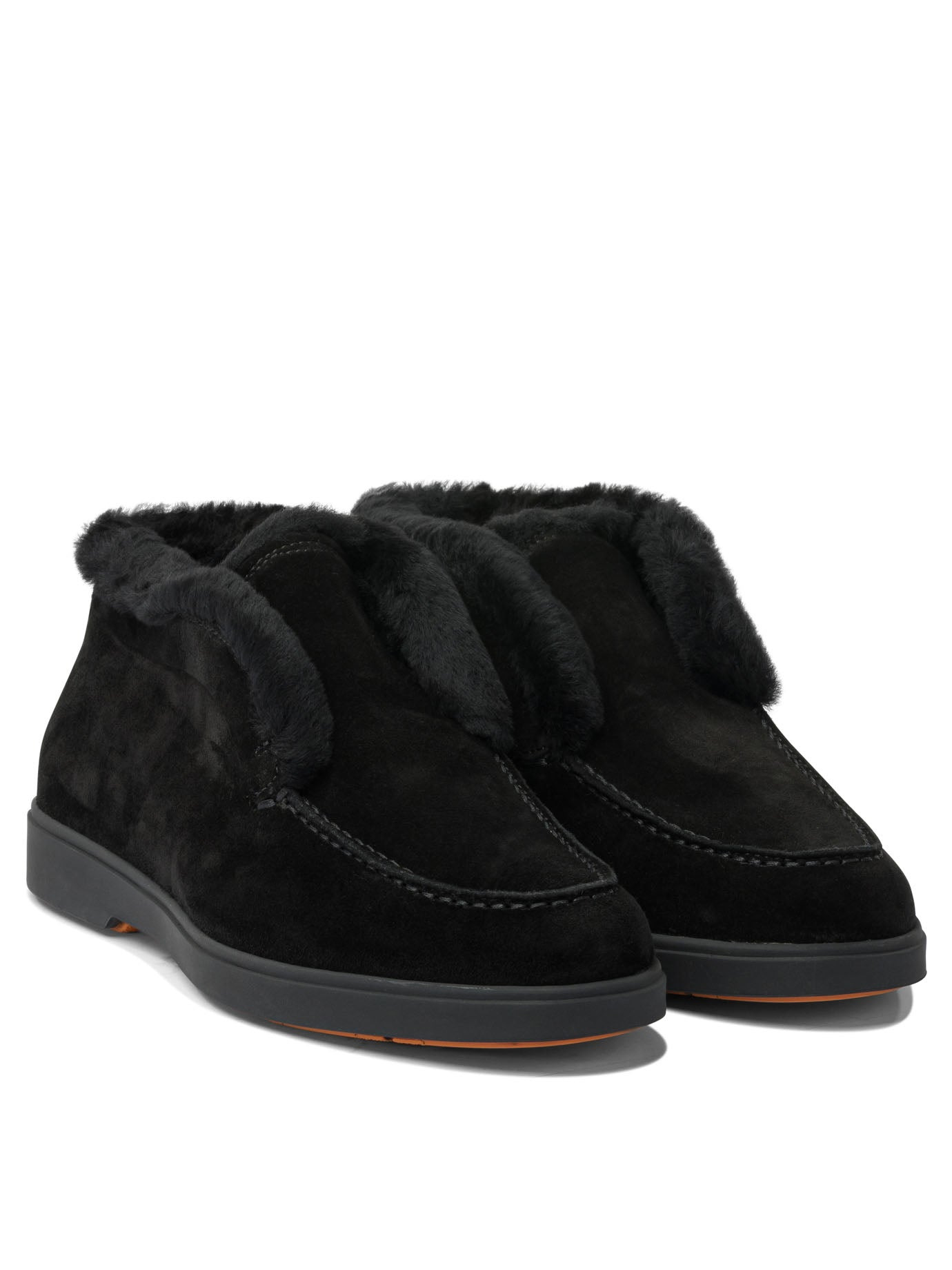 Santoni Women "Desert" Ankle Boots With Fur - 2