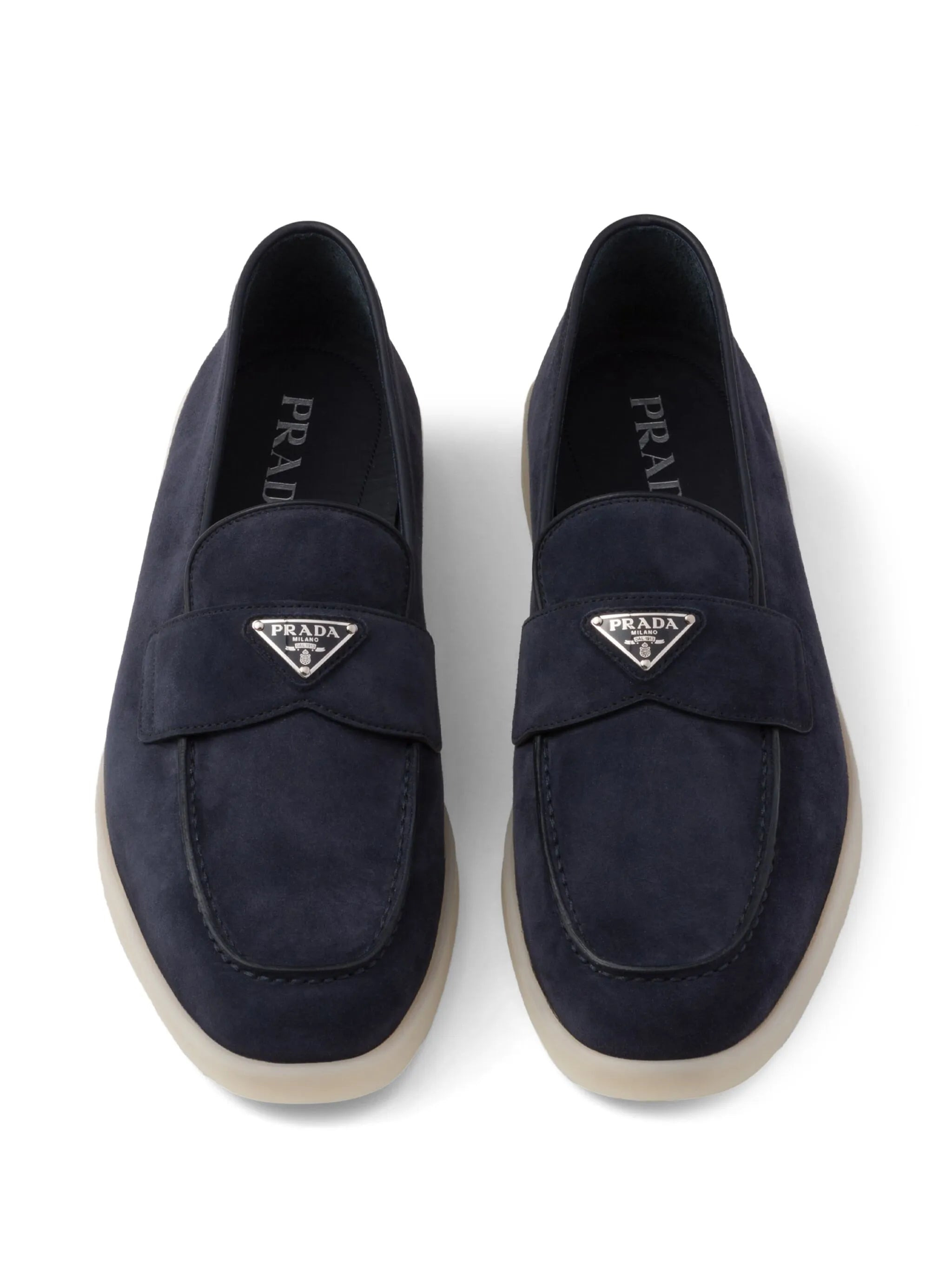 Triangle-logo Suede Loafers - 4
