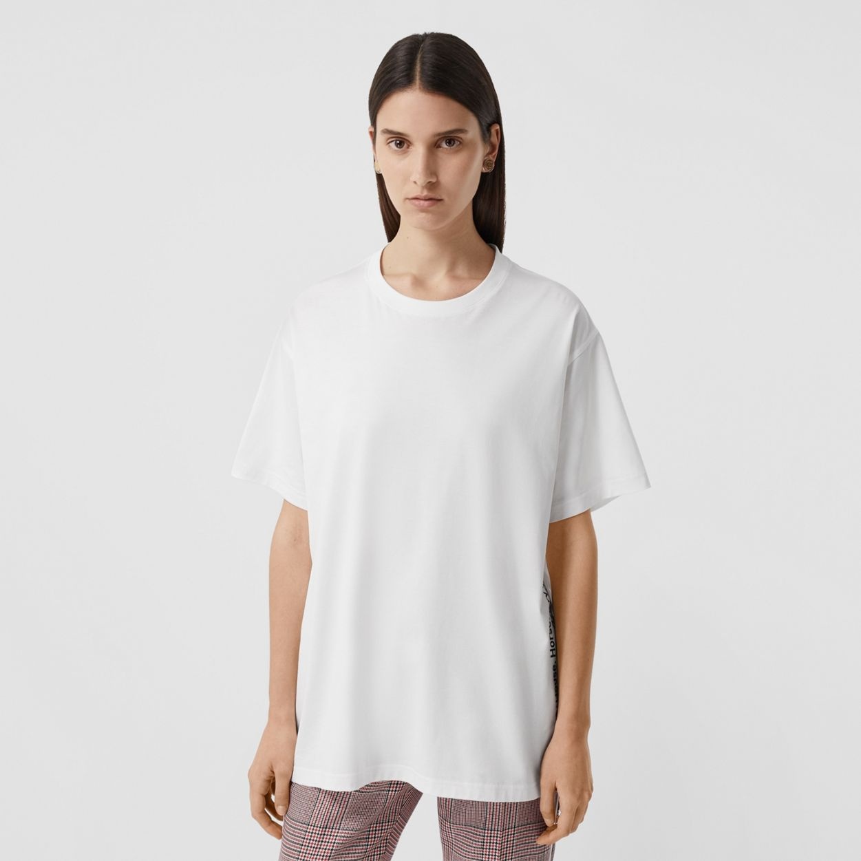 Coordinates Print Cotton Oversized T-shirt - 4