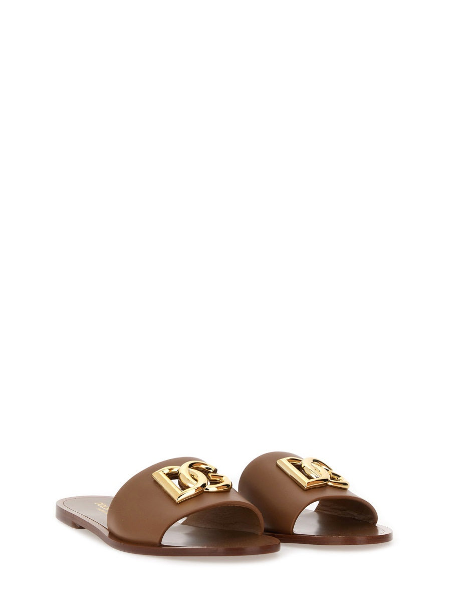 Dolce & Gabbana Women Leather Slide Sandal - 2