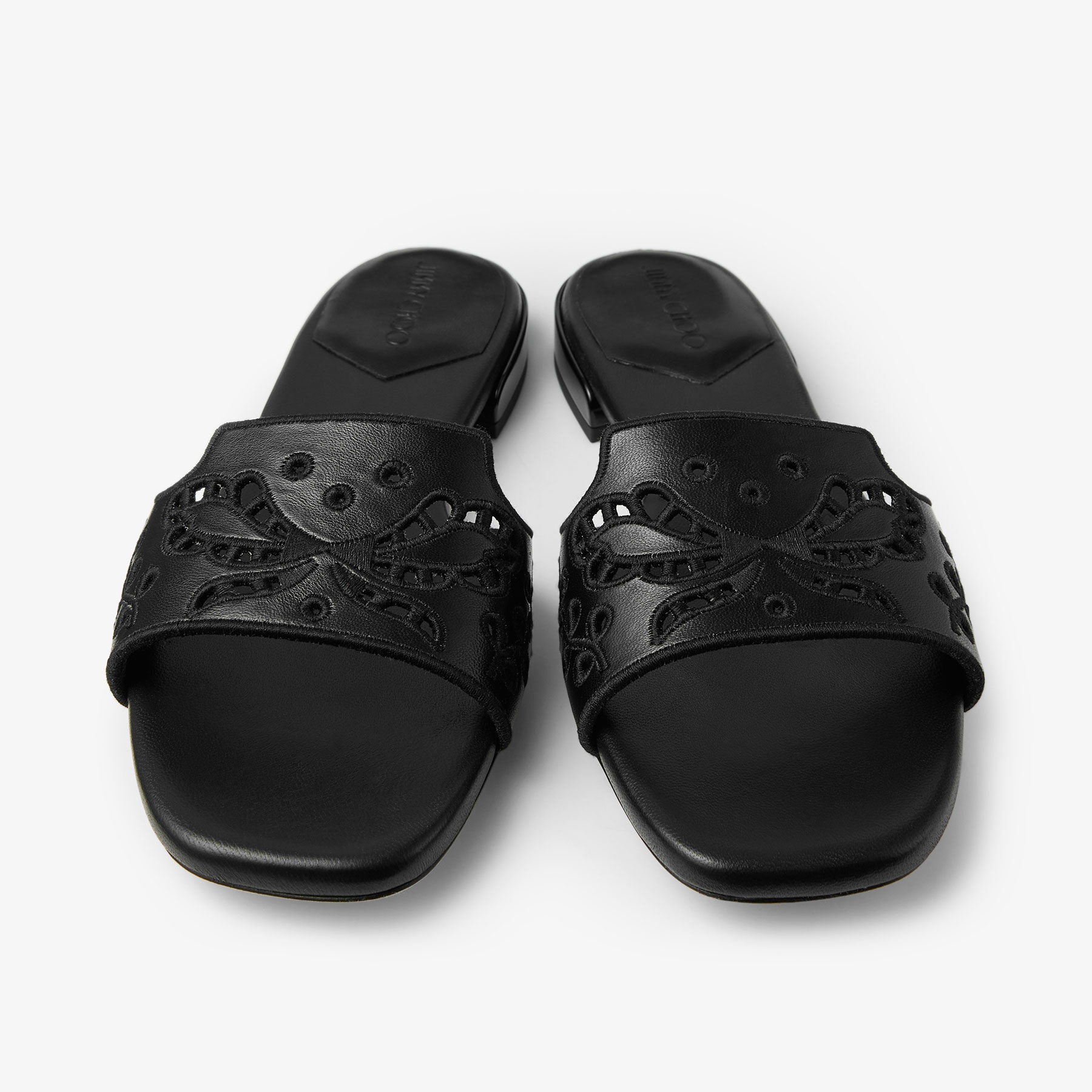 Ariane Flat
Black Nappa Leather Slide with Sangallo Embroidery - 5
