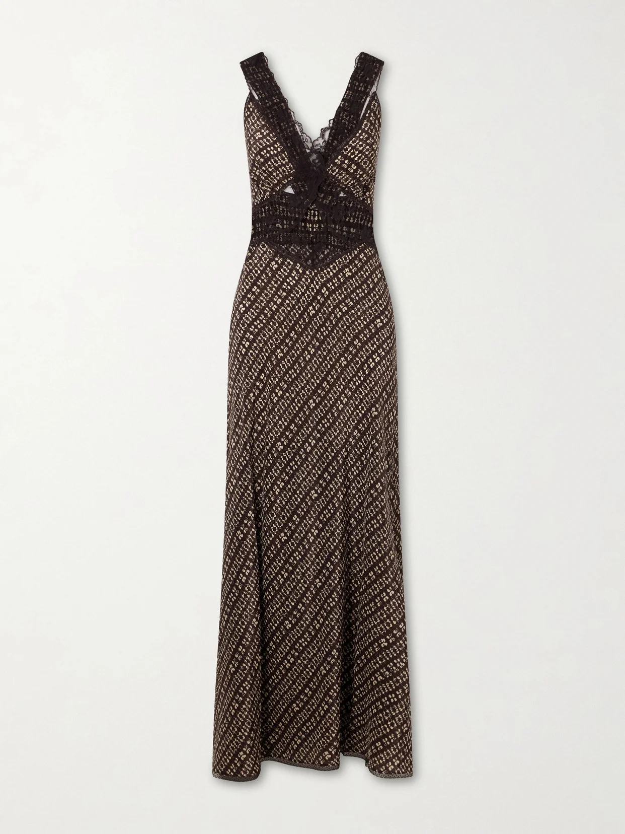 Astrid Satin And Lace Cut-out Dress - 1
