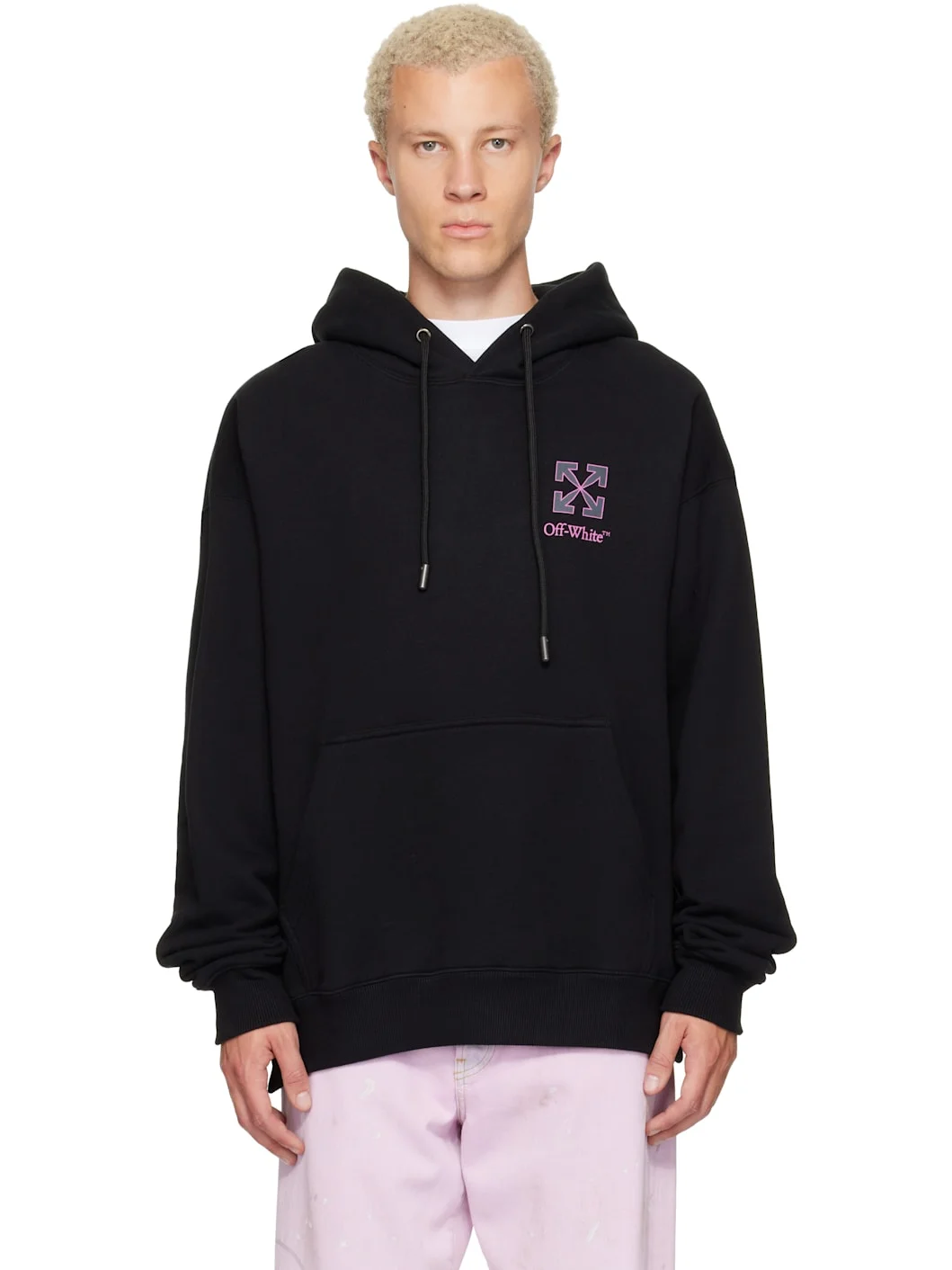 Black Small Arrow Regular Hoodie - 1