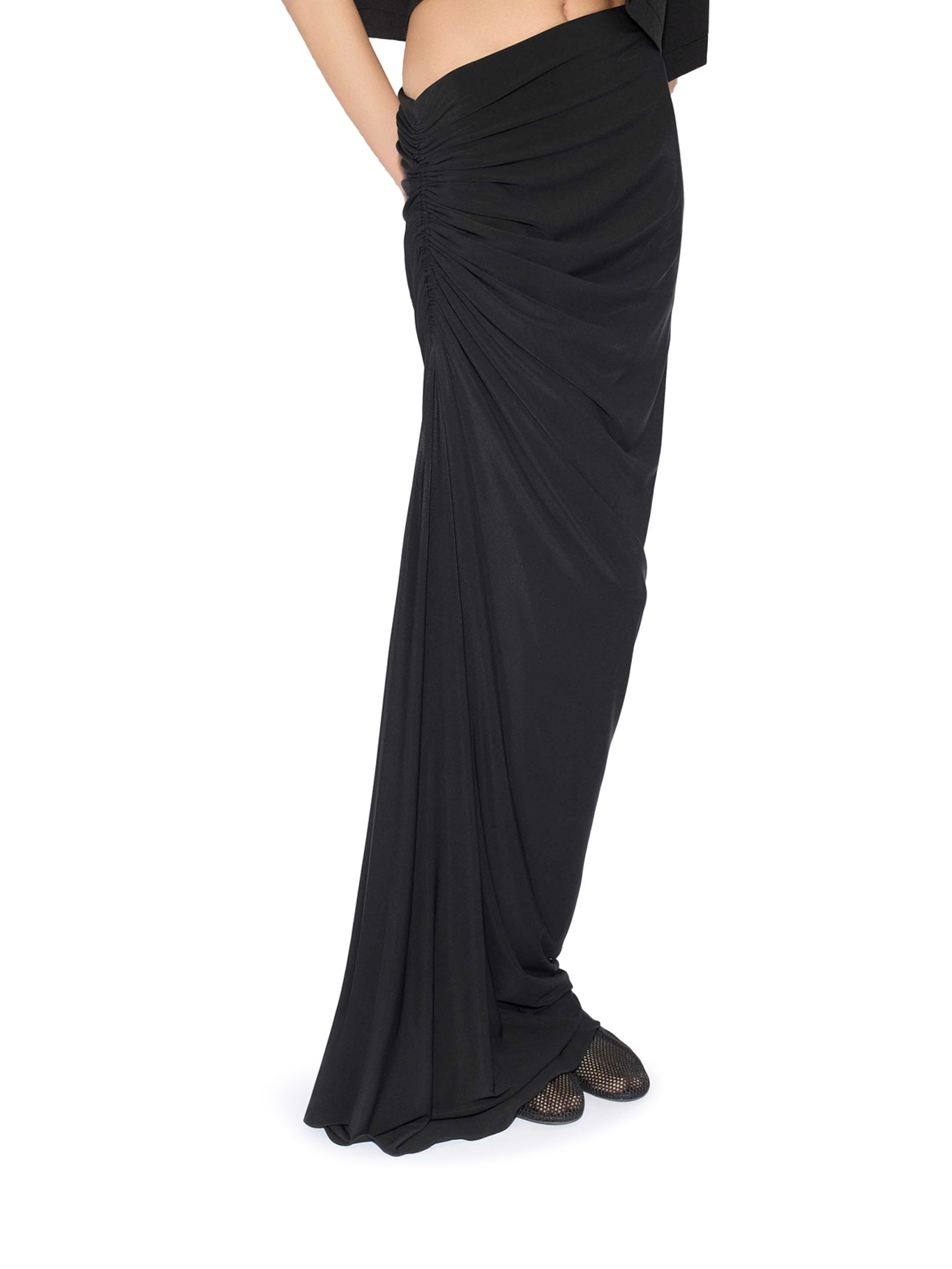 DRAPED JERSEY SKIRT - 5