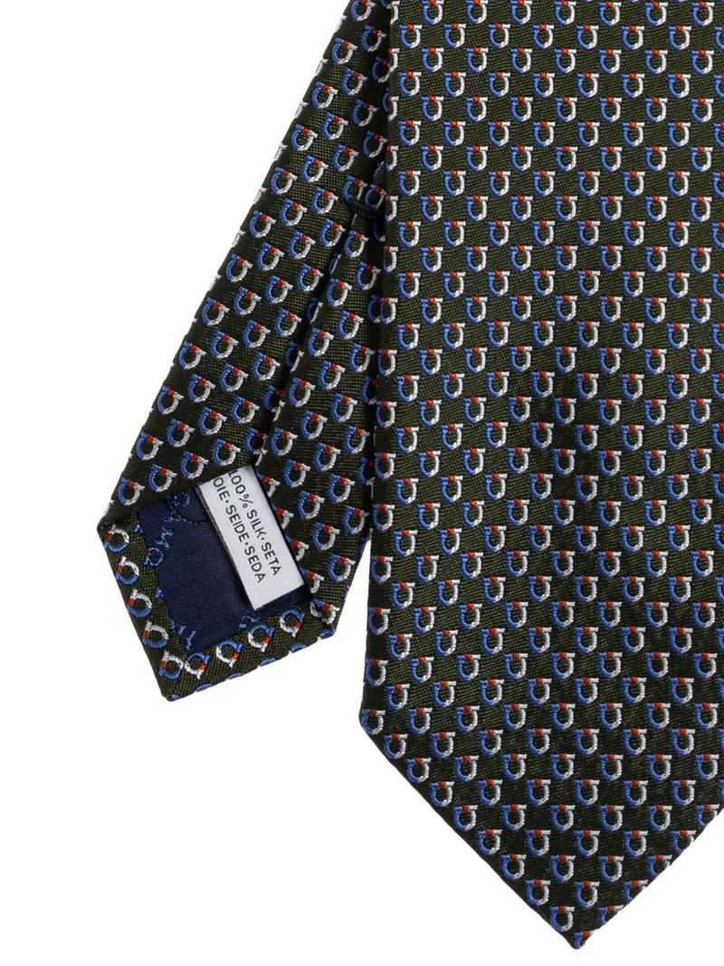 FERRAGAMO Gancini-pattern silk tie outlook