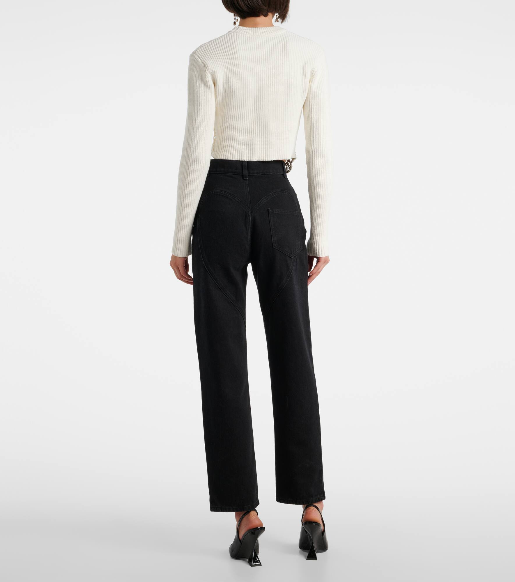 Crystal-embellished wide-leg jeans - 3