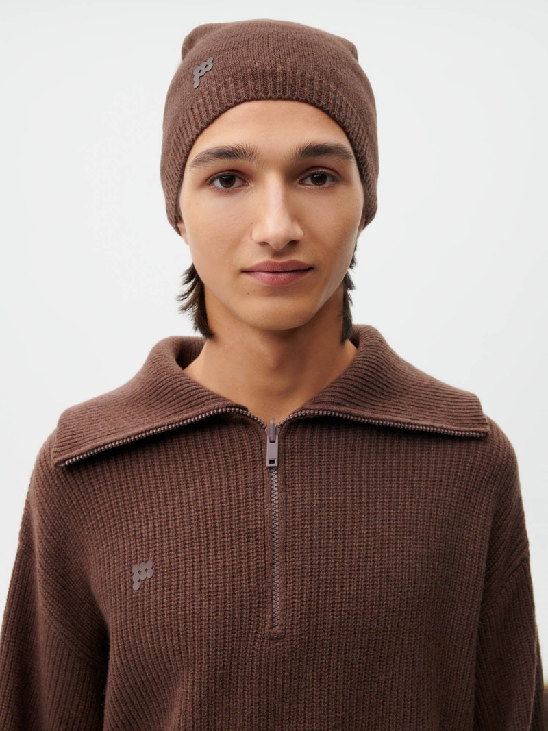 PANGAIA Recycled Cashmere Beanie - Chestnut Brown outlook