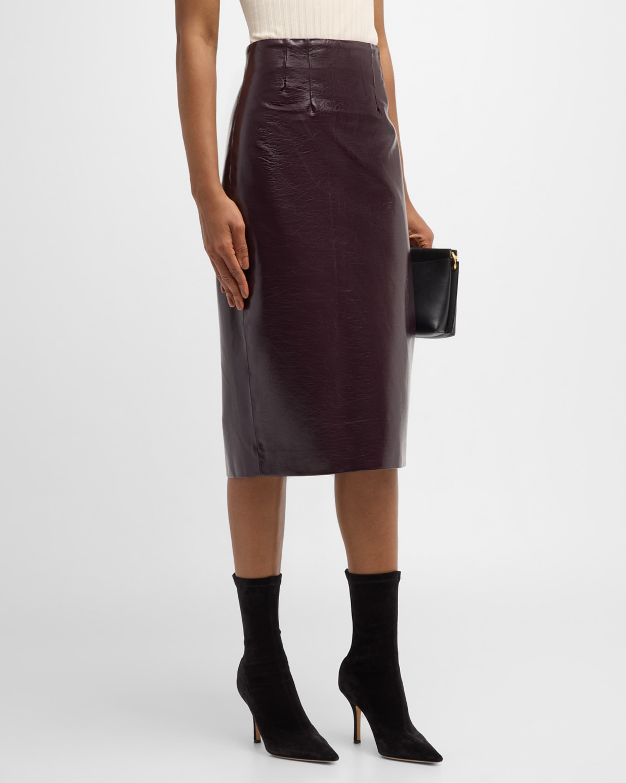 Holmes Vegan Leather Pencil Skirt - 2