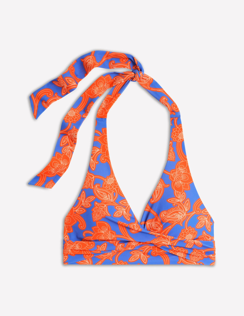 Levanzo Halter Bikini Top-Jaffa Orange, Paisley Whirl 8
