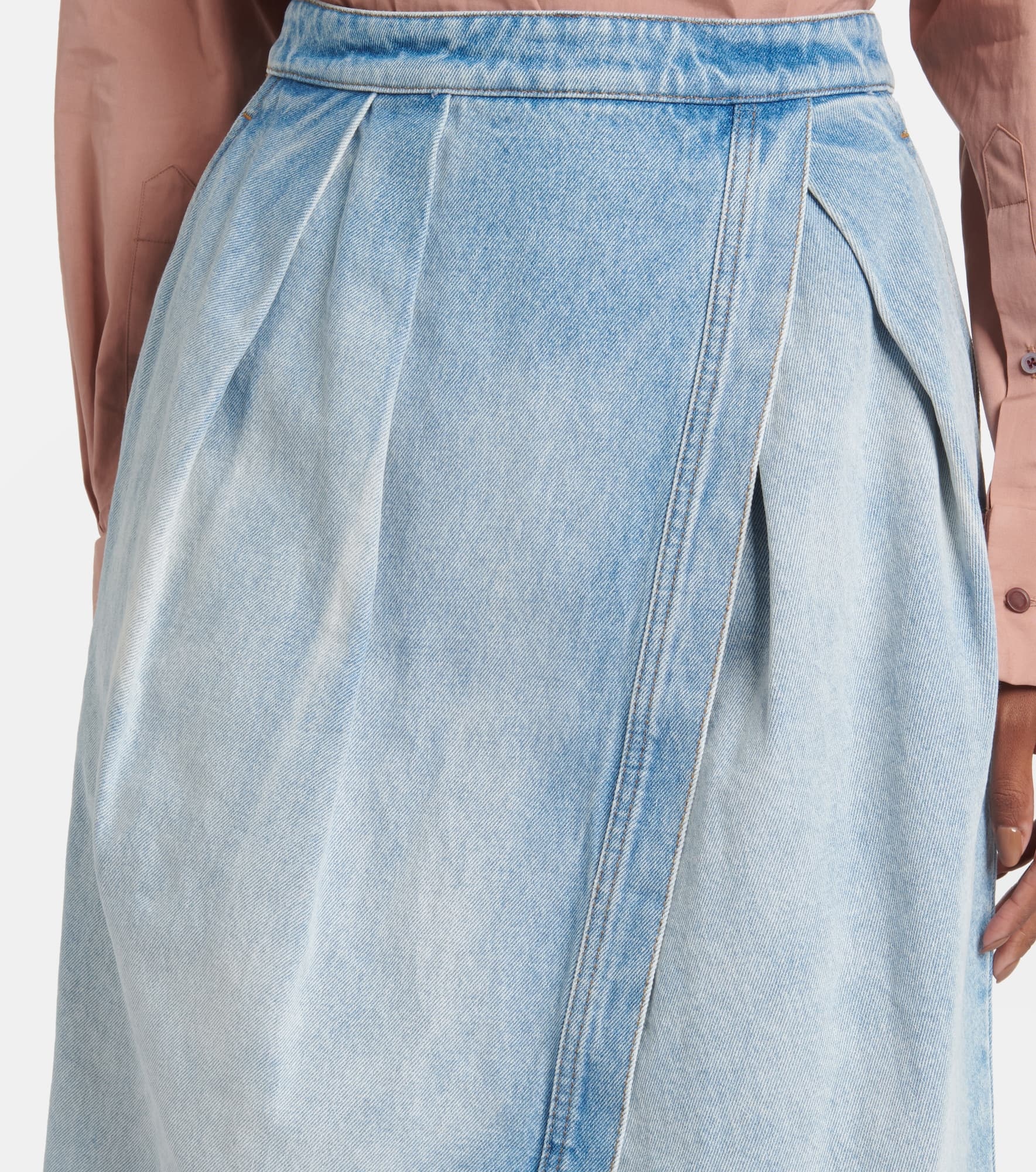 Denim midi skirt - 4