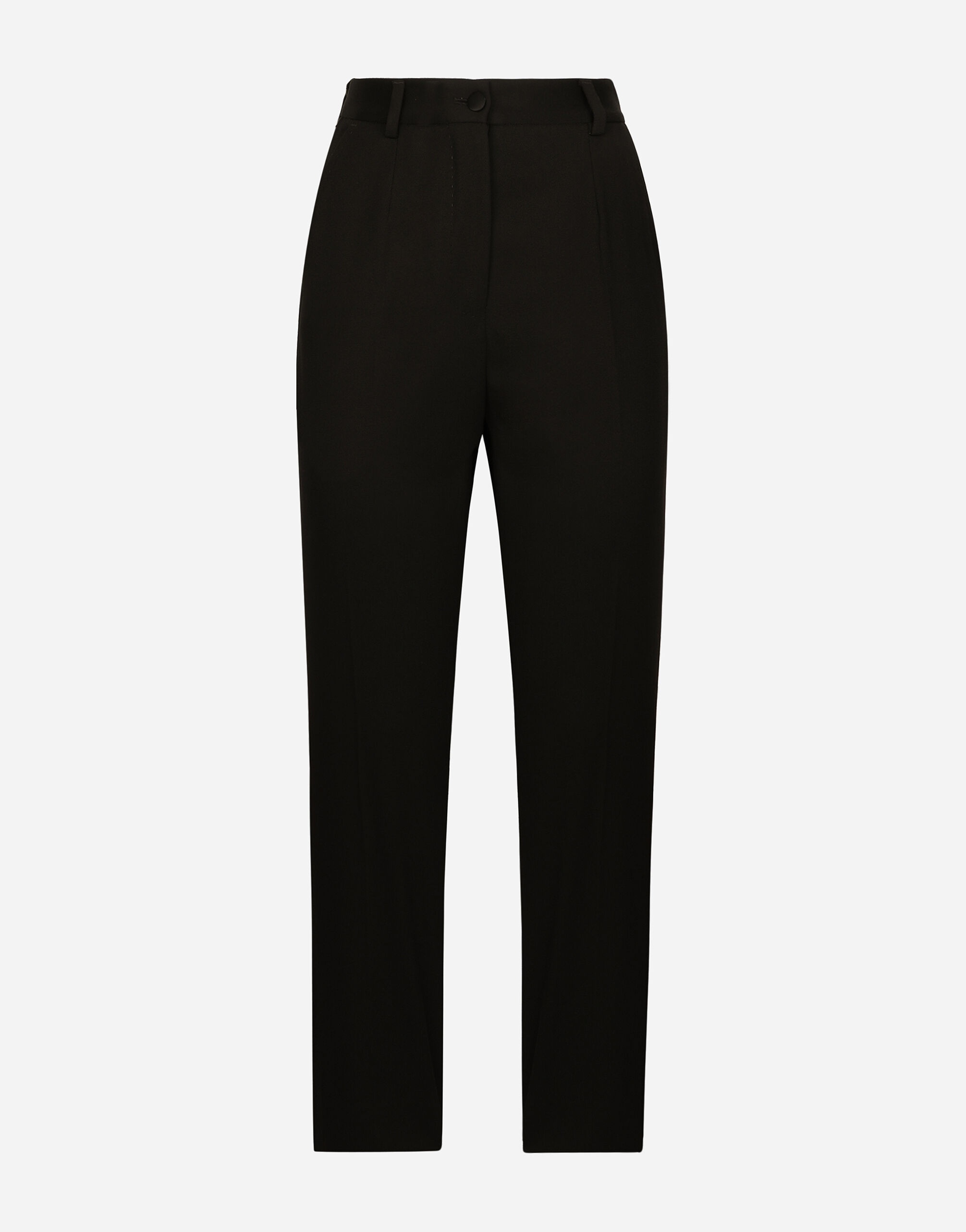 High-waisted wool gabardine cigarette pants - 1