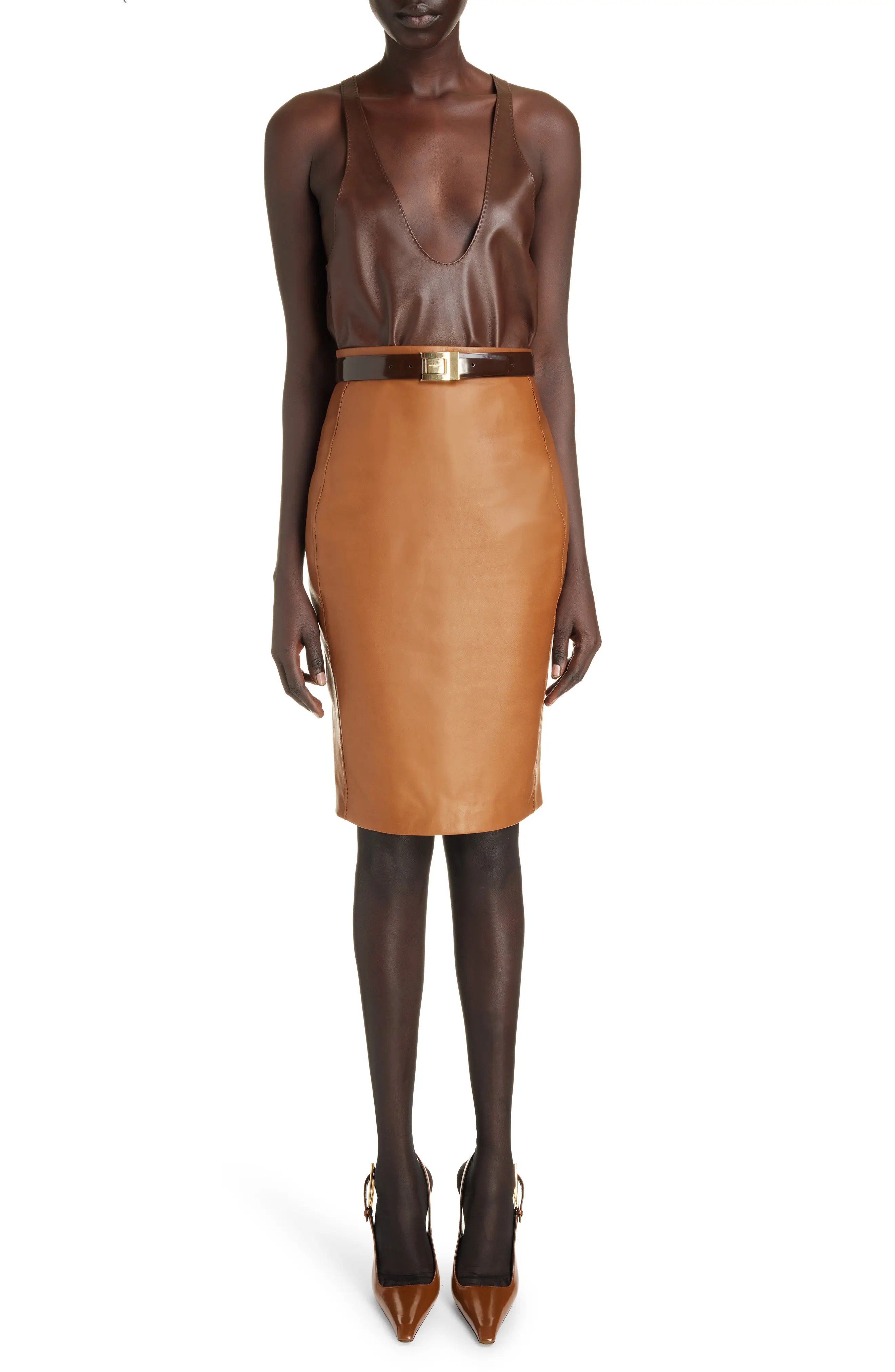 Lambskin Leather Skirt - 6