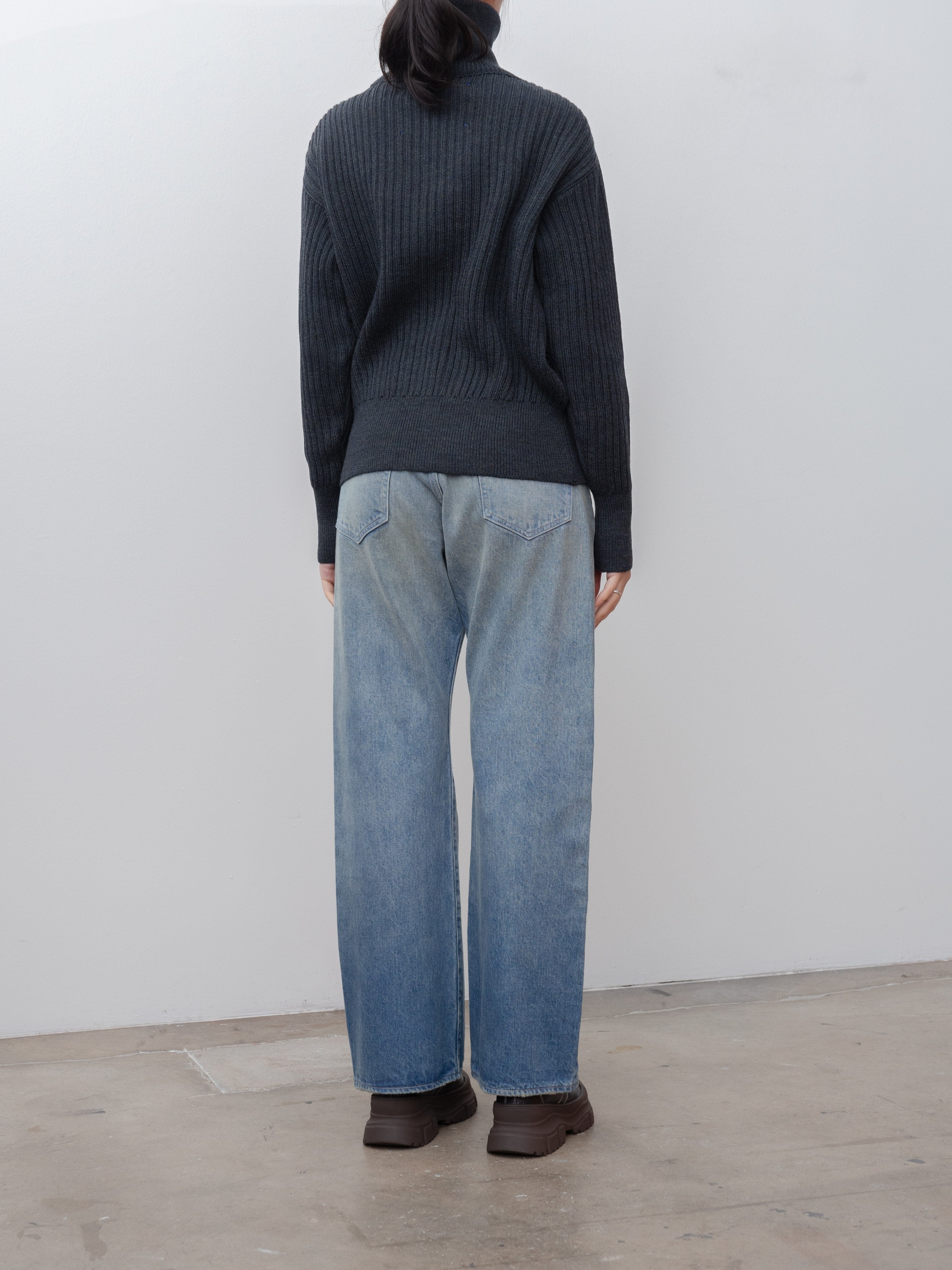 Selvedge Faded Heavy Denim Pants - Faded Indigo - 4