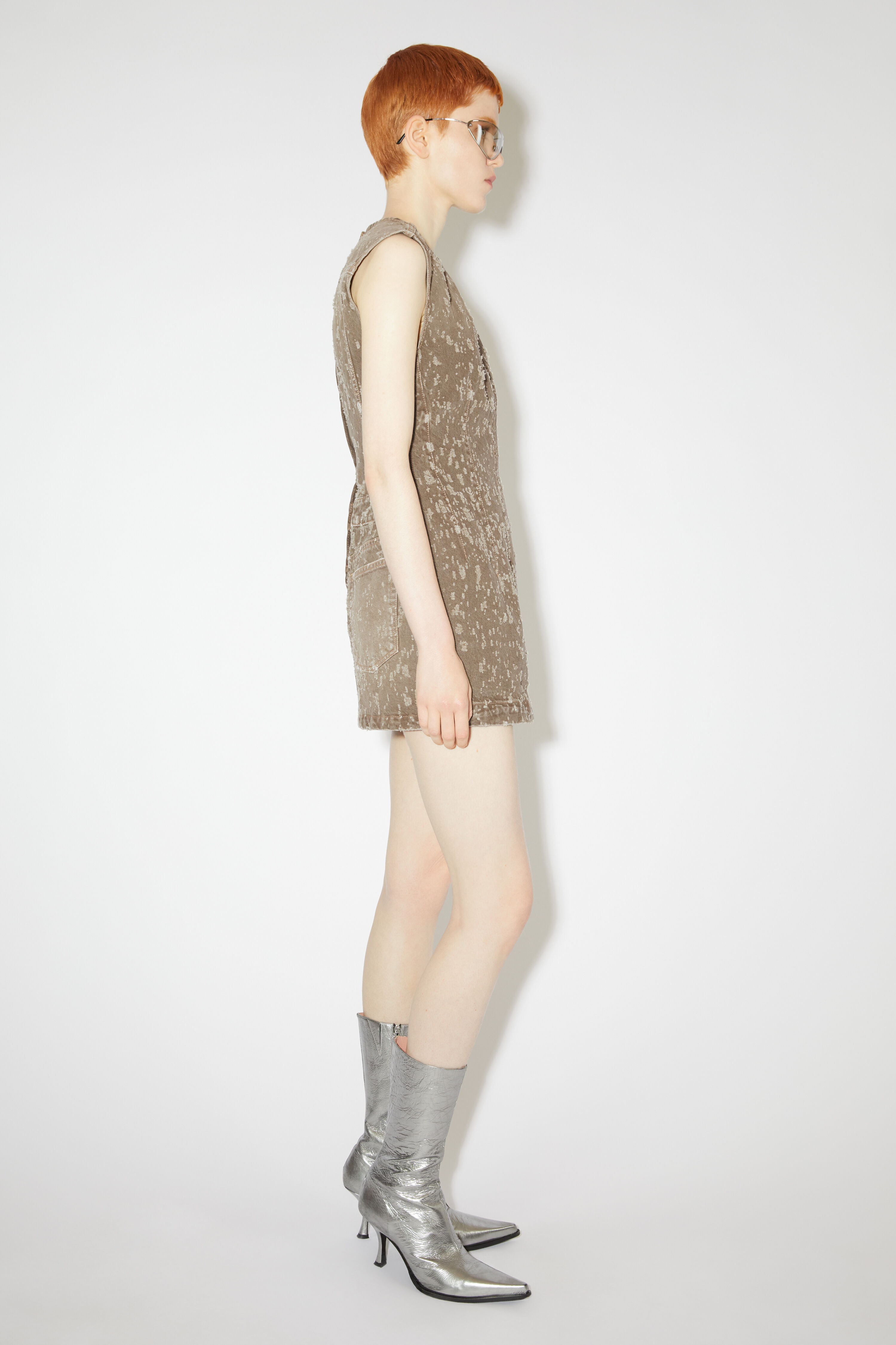 Denim tunic dress - Beige - 4