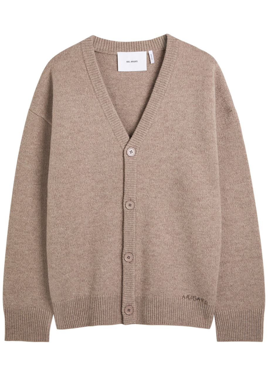 Axel Arigato Milo Logo-embroidered Wool Cardigan - 1