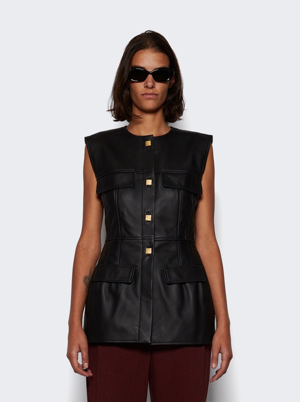 Gia Leather Top Black - 3