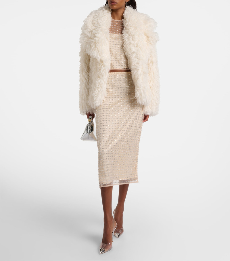 STAUD Ciara beaded sheer tulle midi skirt outlook