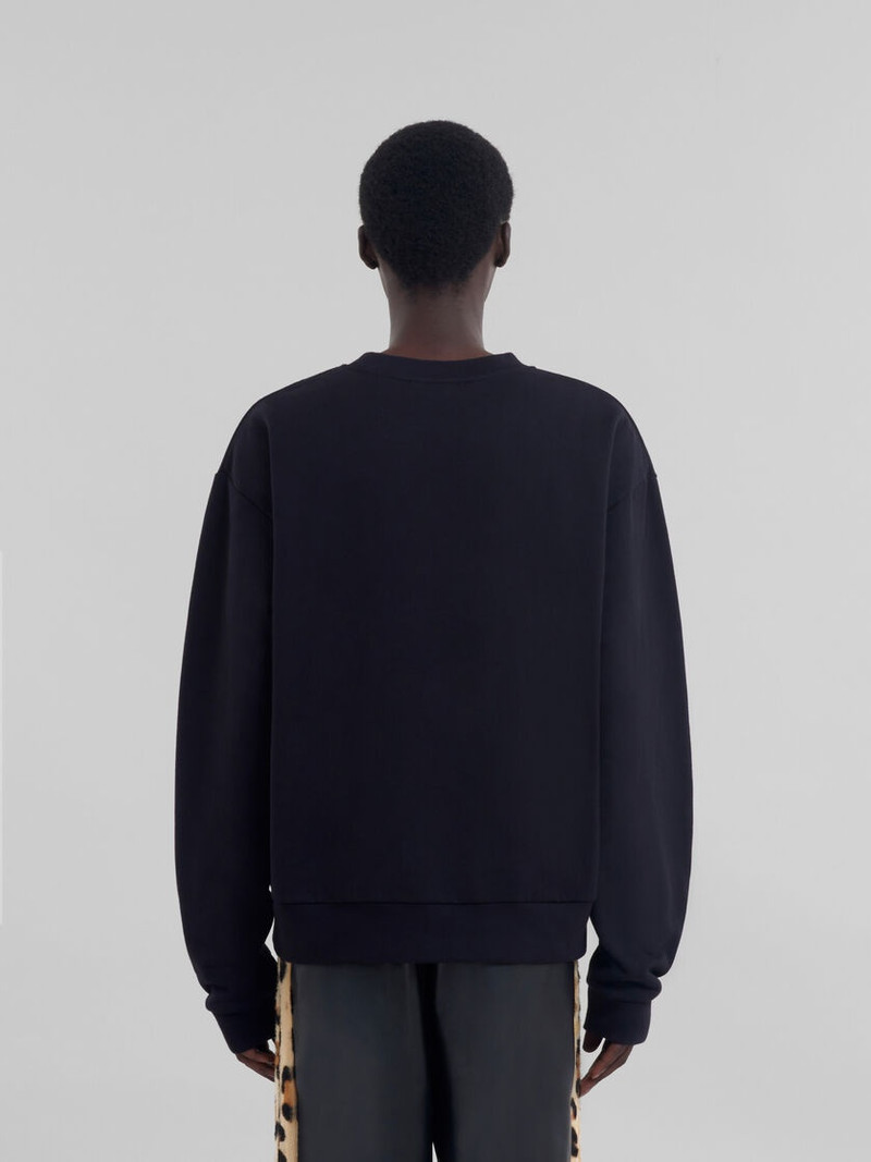BLACK ORGANIC COTTON SWEATSHIRT WITH MARNI LOGO 3