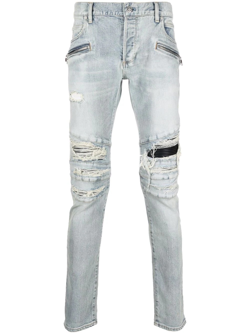 distressed-effect skinny jeans - 1