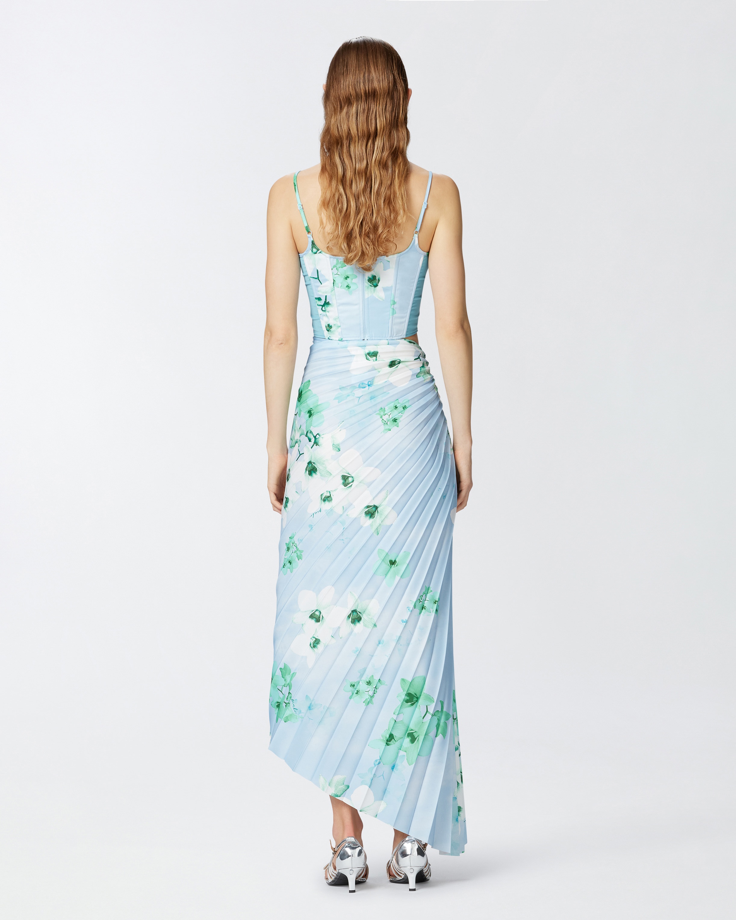 PLEATED MIDI SKIRT WITH FLORAL PRINT - 4