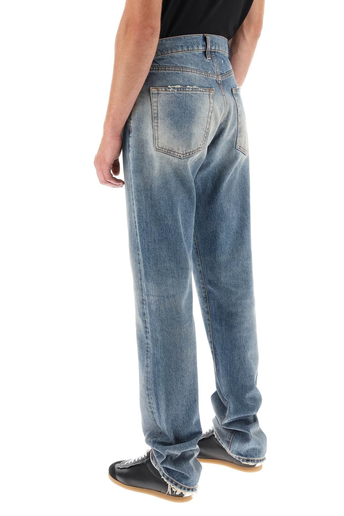 Stone Washed Loose Jeans - 3