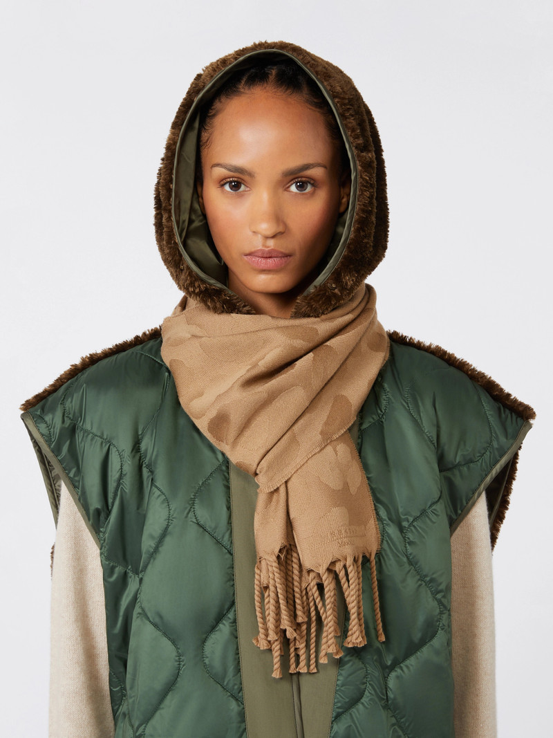 PAGGIO Jacquard wool stole - BEIGE 4