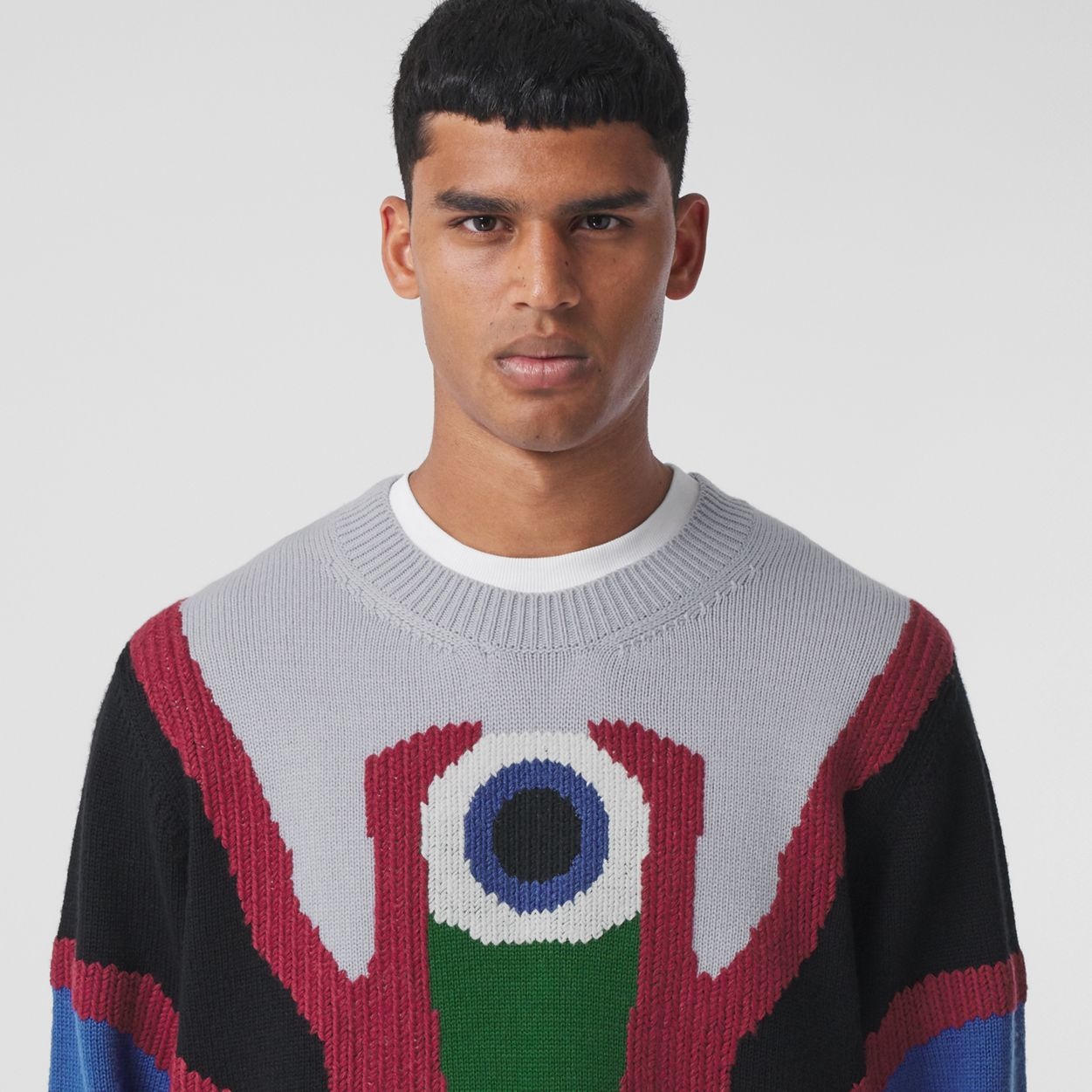 Geometric Intarsia Wool Sweater - 3