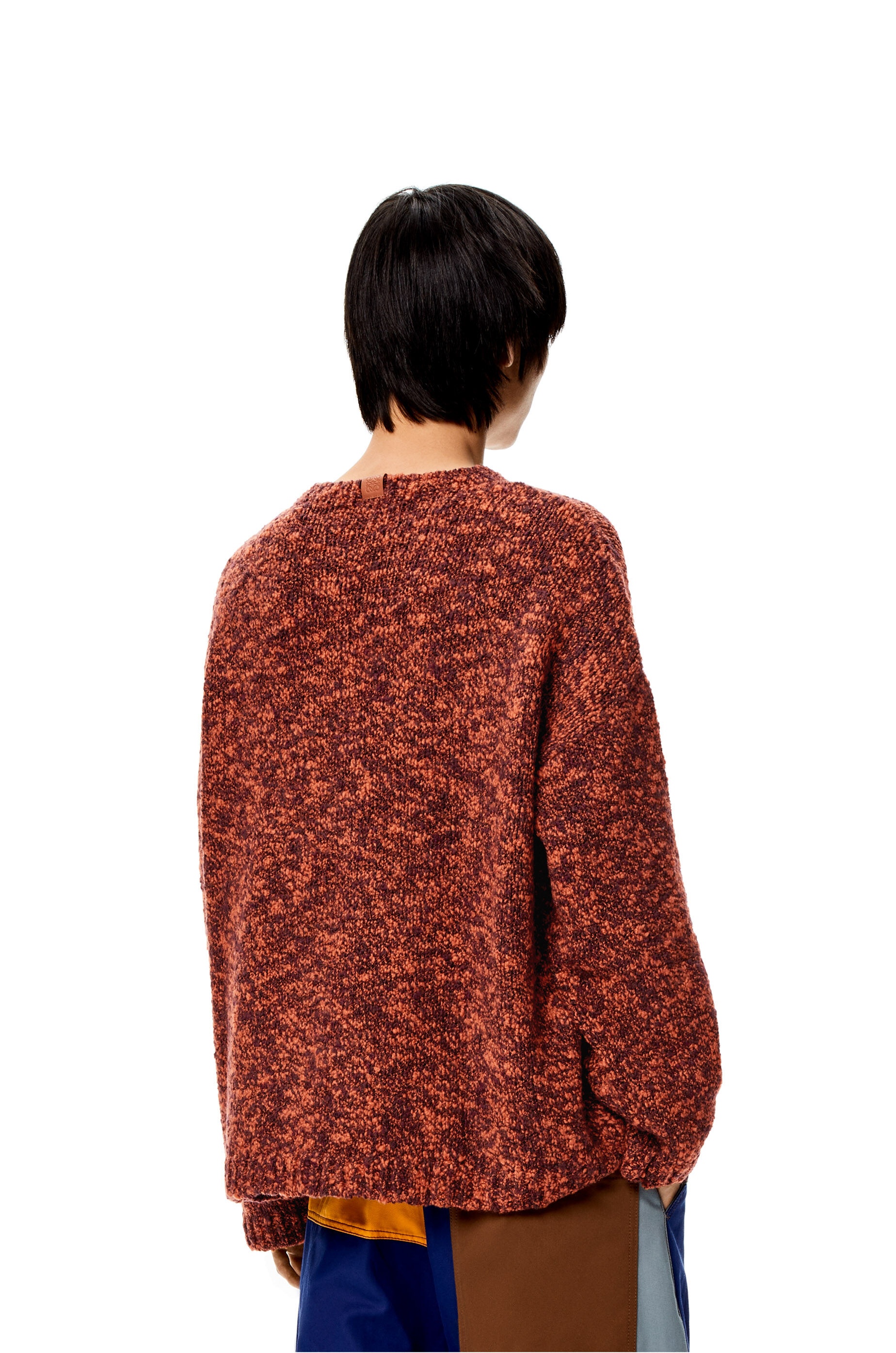 Crew neck melange sweater in wool - 4