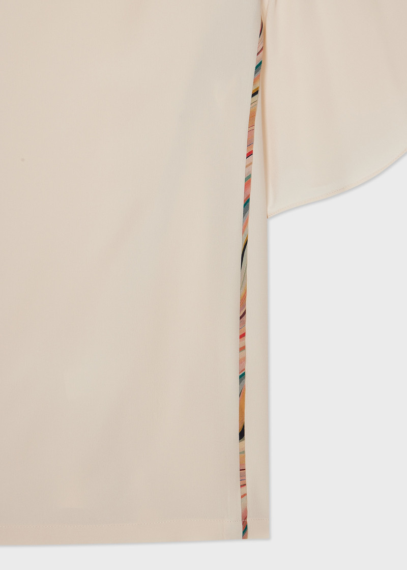 Women's Cream Silk-Blend 'Swirl Piping' Top 3