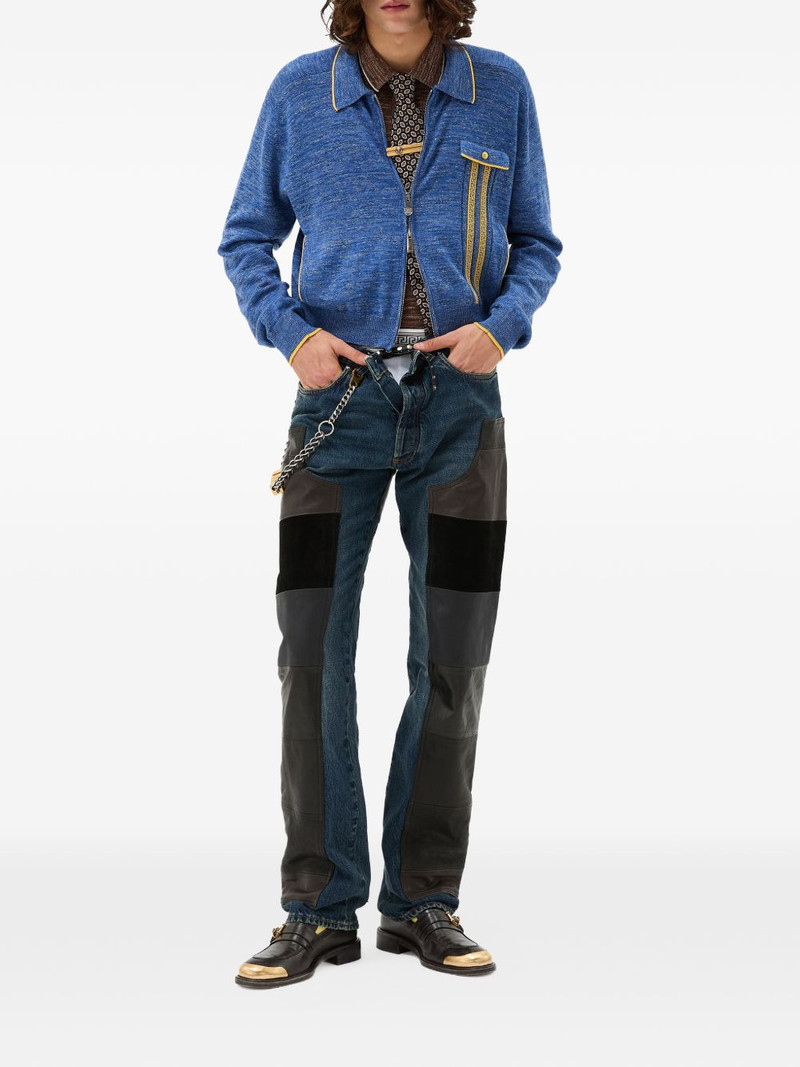 VERSACE mouliné jacquard knit zip cardigan outlook