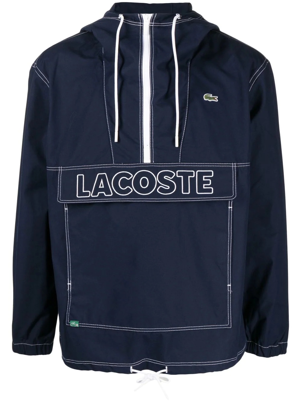 logo-print detail hooded jacket - 1